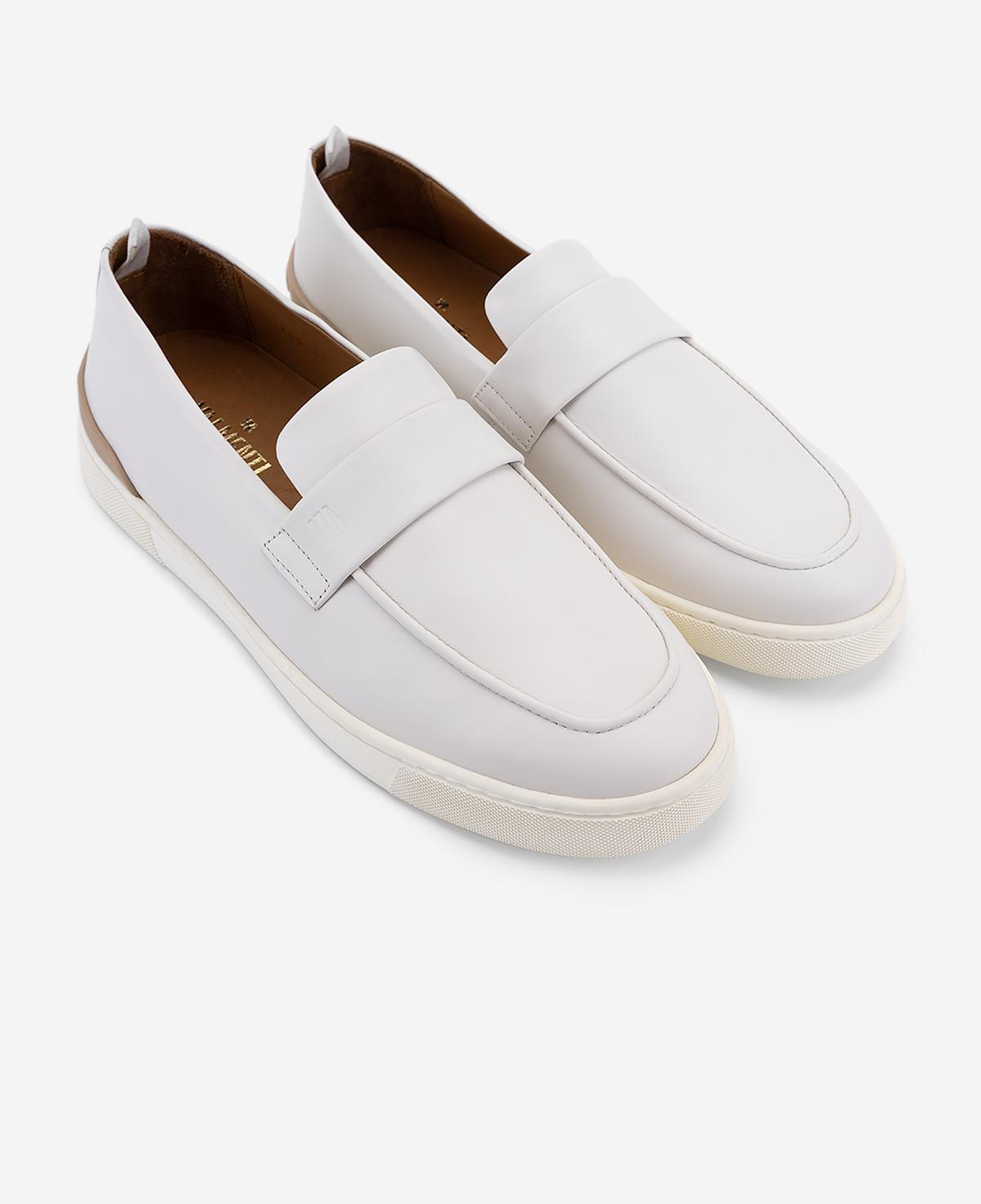 Valmenti Erkek Hakiki Deri Kırık Beyaz Loafer Ayakkabı