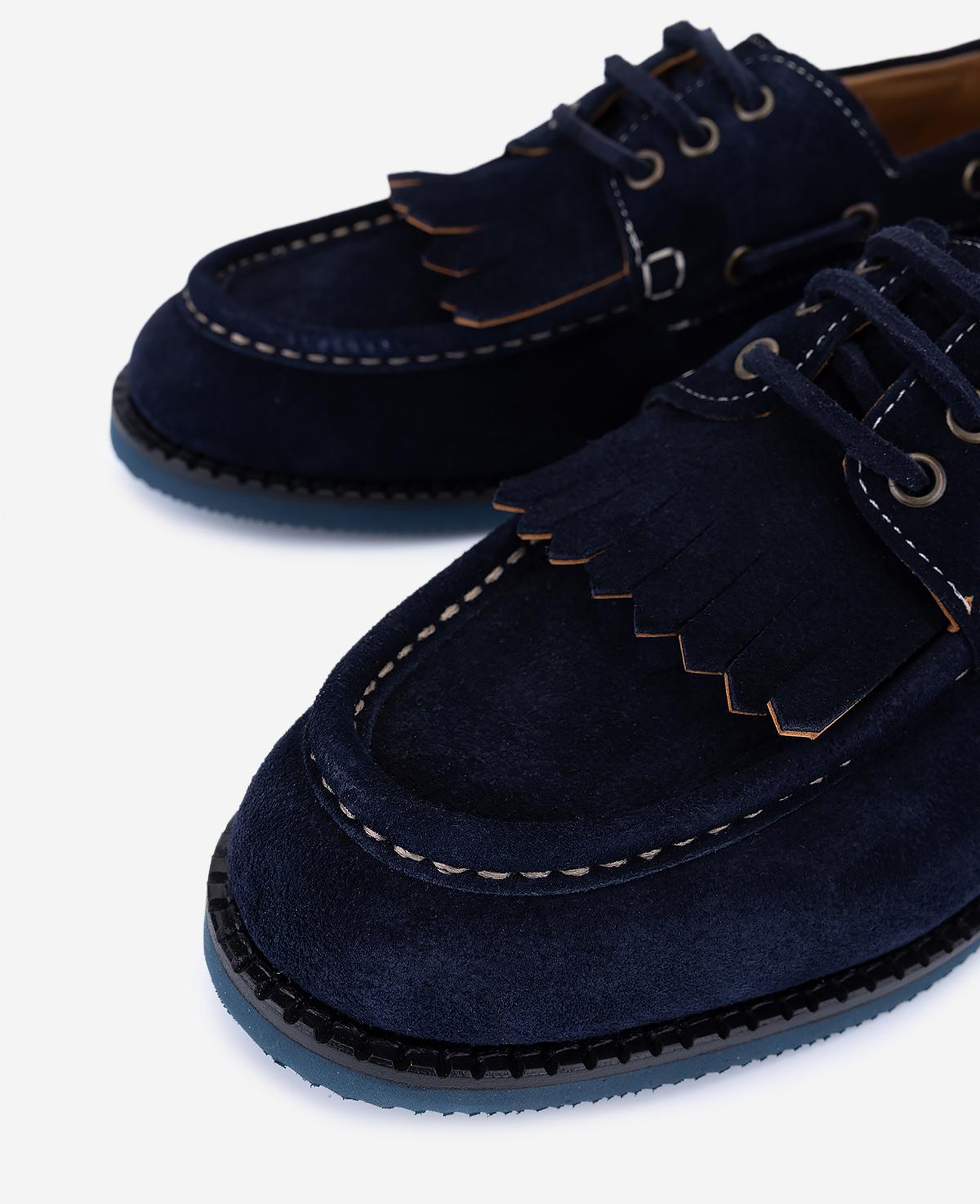 Valmenti Erkek Hakiki Deri Lacivert Süet Loafer Ayakkabı