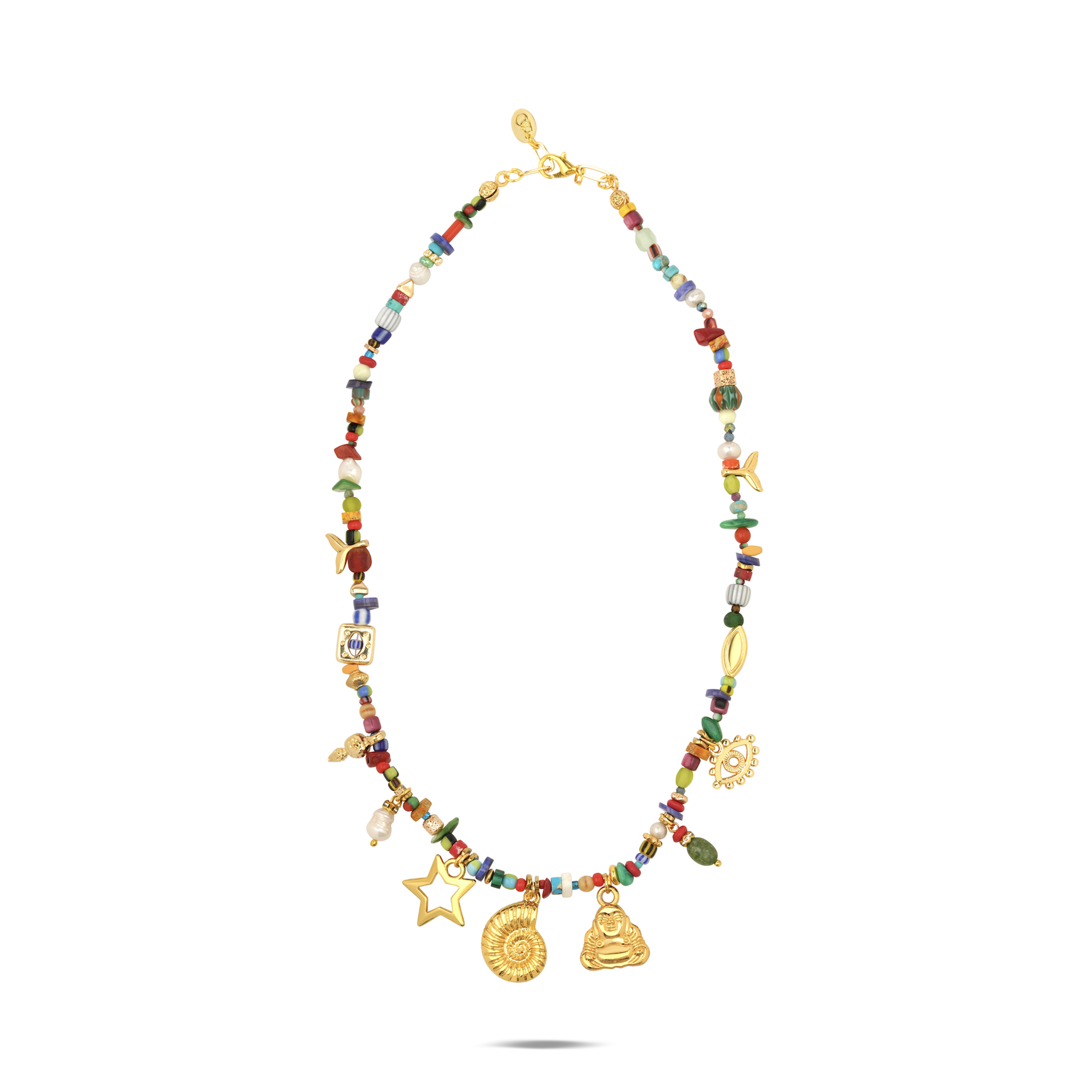 GOLDEN NOMAD ÇOK RENKLİ CHARM KOLYE