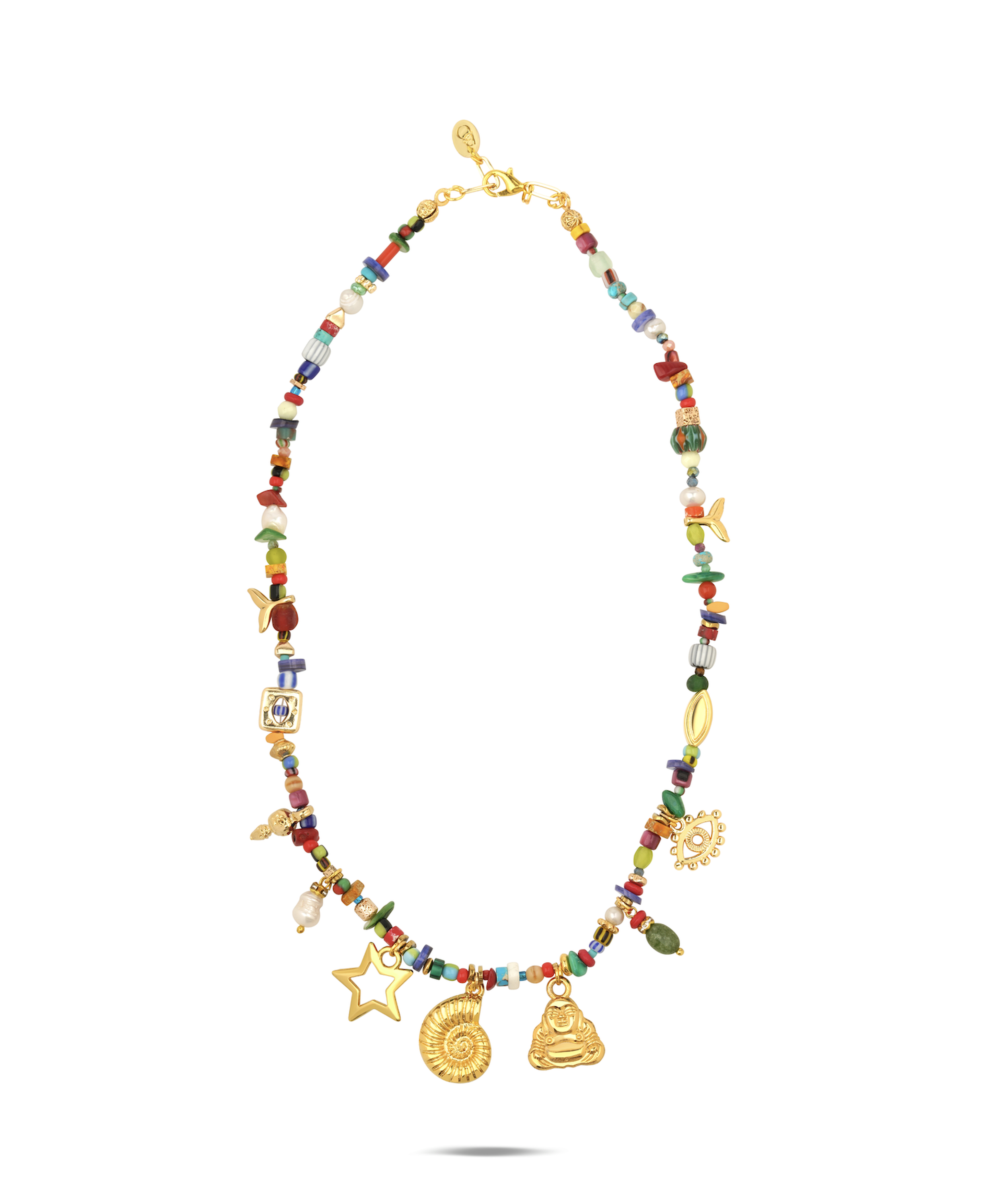 GOLDEN NOMAD ÇOK RENKLİ CHARM KOLYE