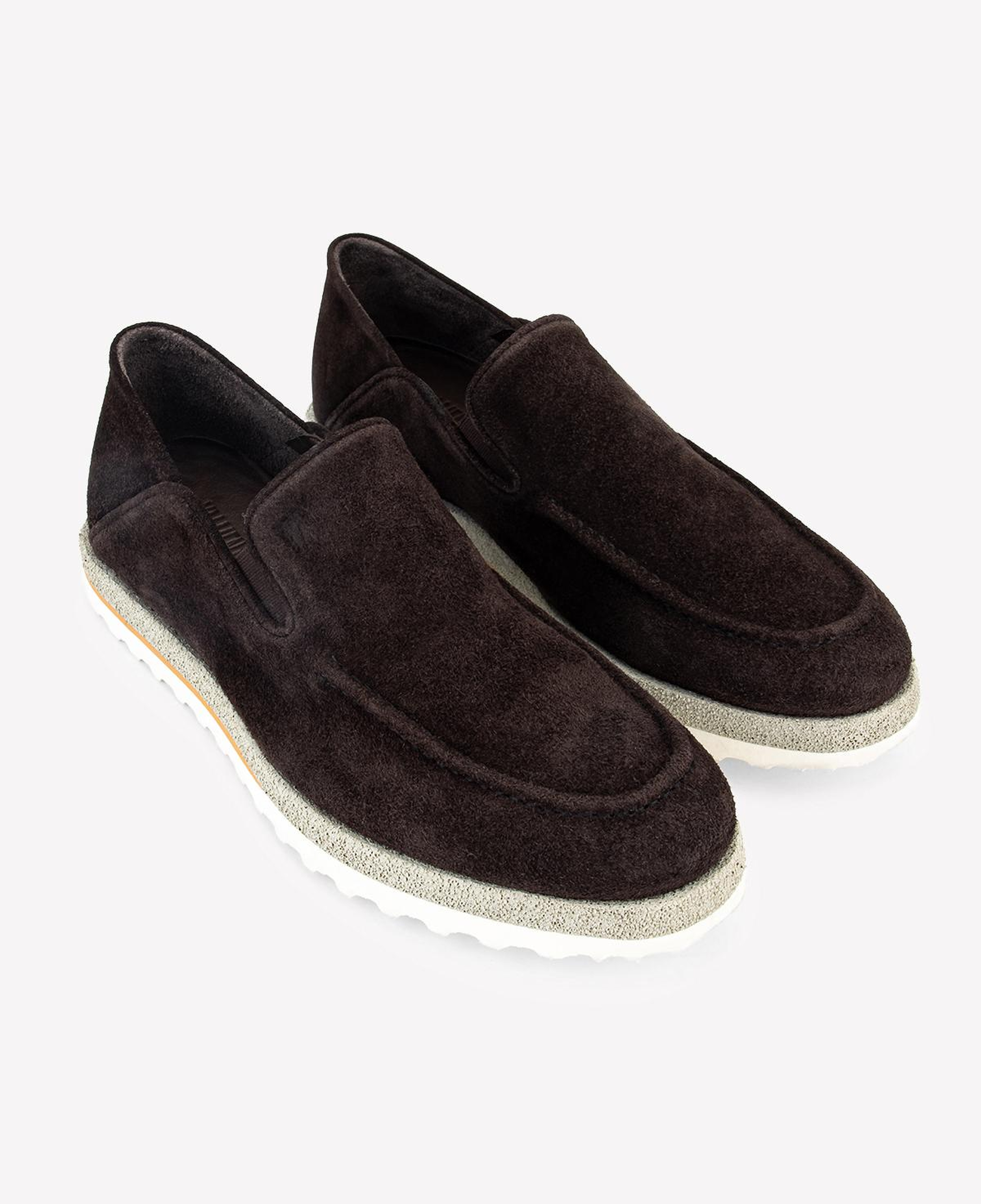Valmenti Erkek Hakiki Deri Kahverengi Süet Loafer Ayakkabı