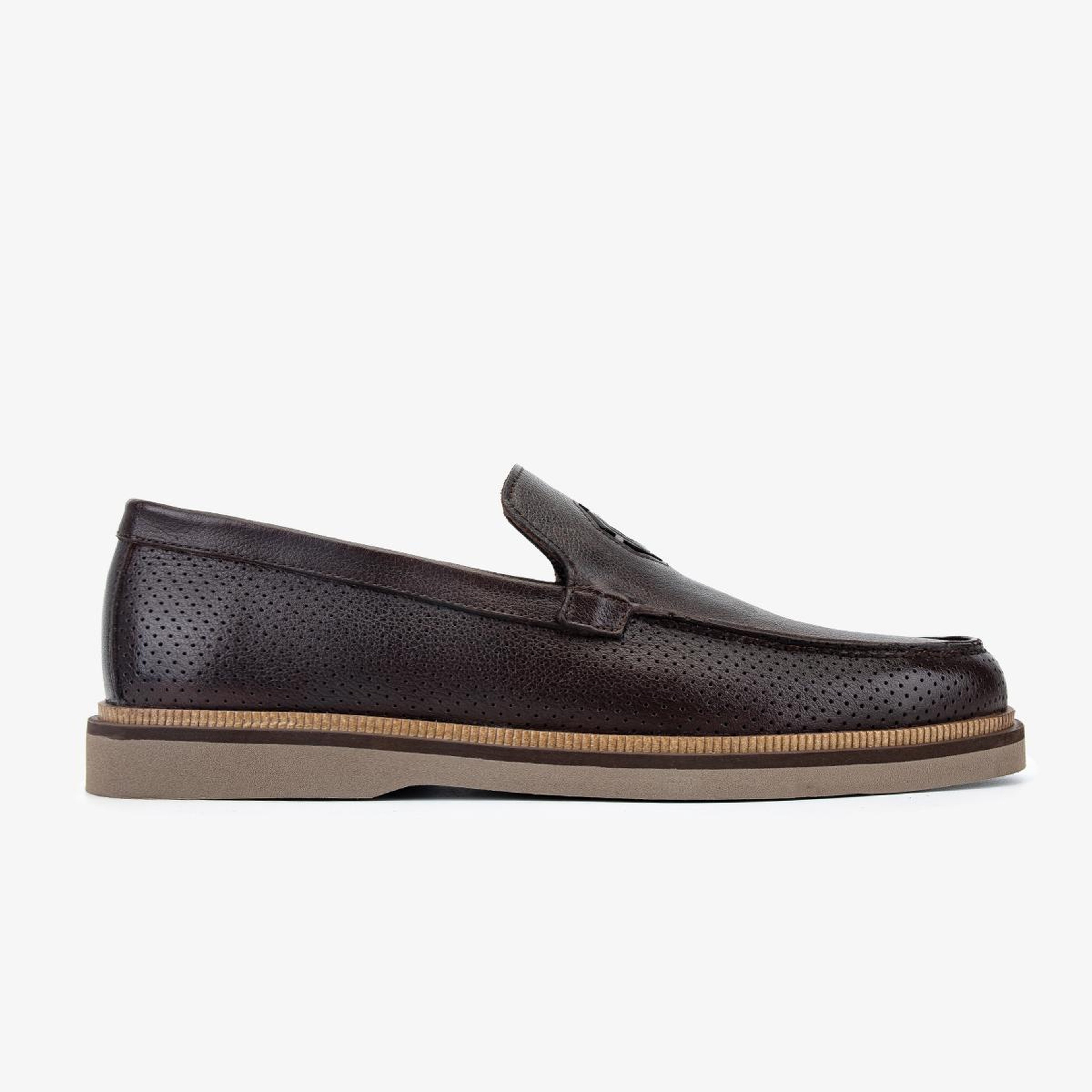 Valmenti Erkek Hakiki Deri Kahverengi Loafer Ayakkabı