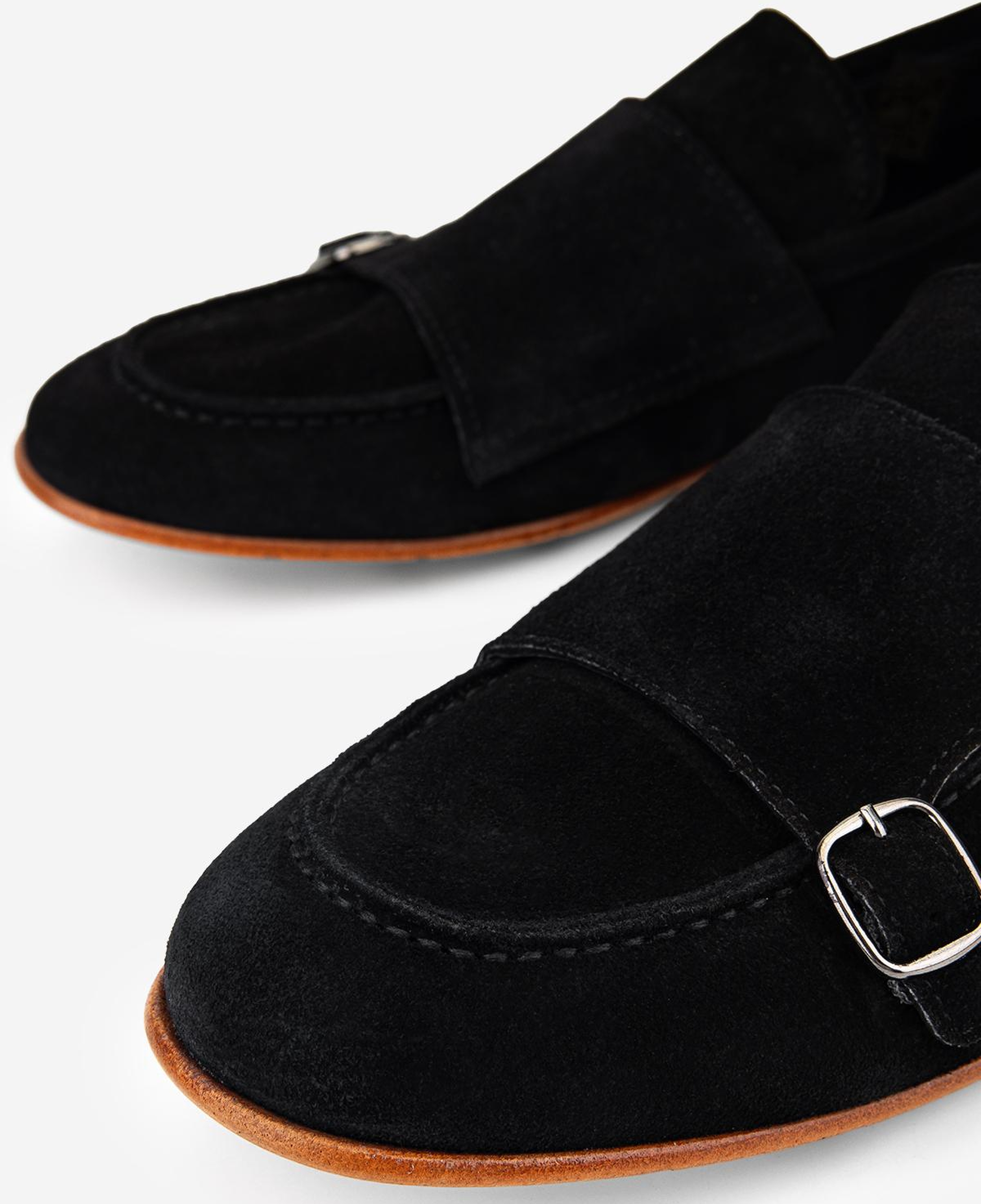 Valmenti Erkek Hakiki Deri Siyah Süet Loafer Ayakkabı