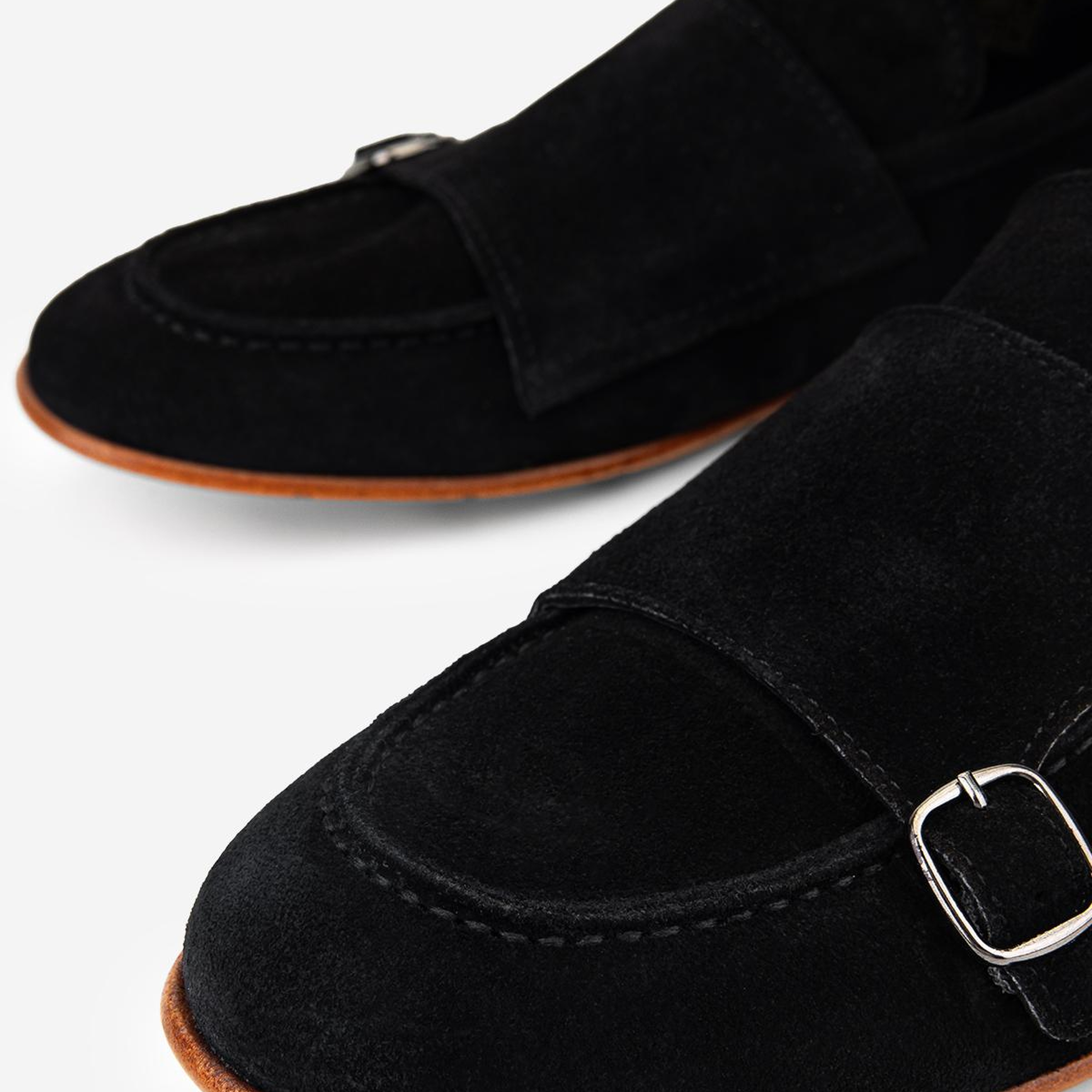 Valmenti Erkek Hakiki Deri Siyah Süet Loafer Ayakkabı