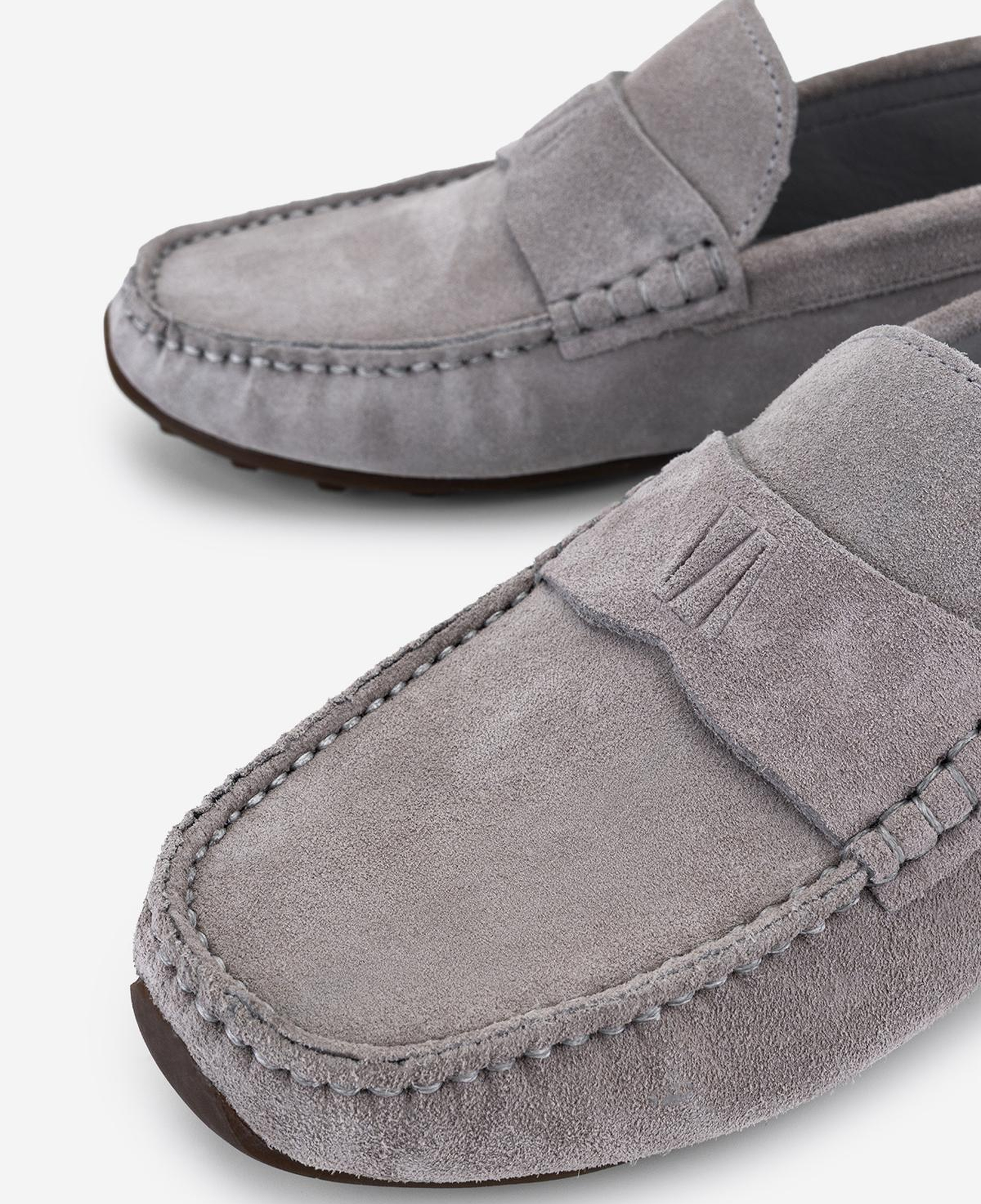 Valmenti Erkek Hakiki Deri Gri Loafer Ayakkabı