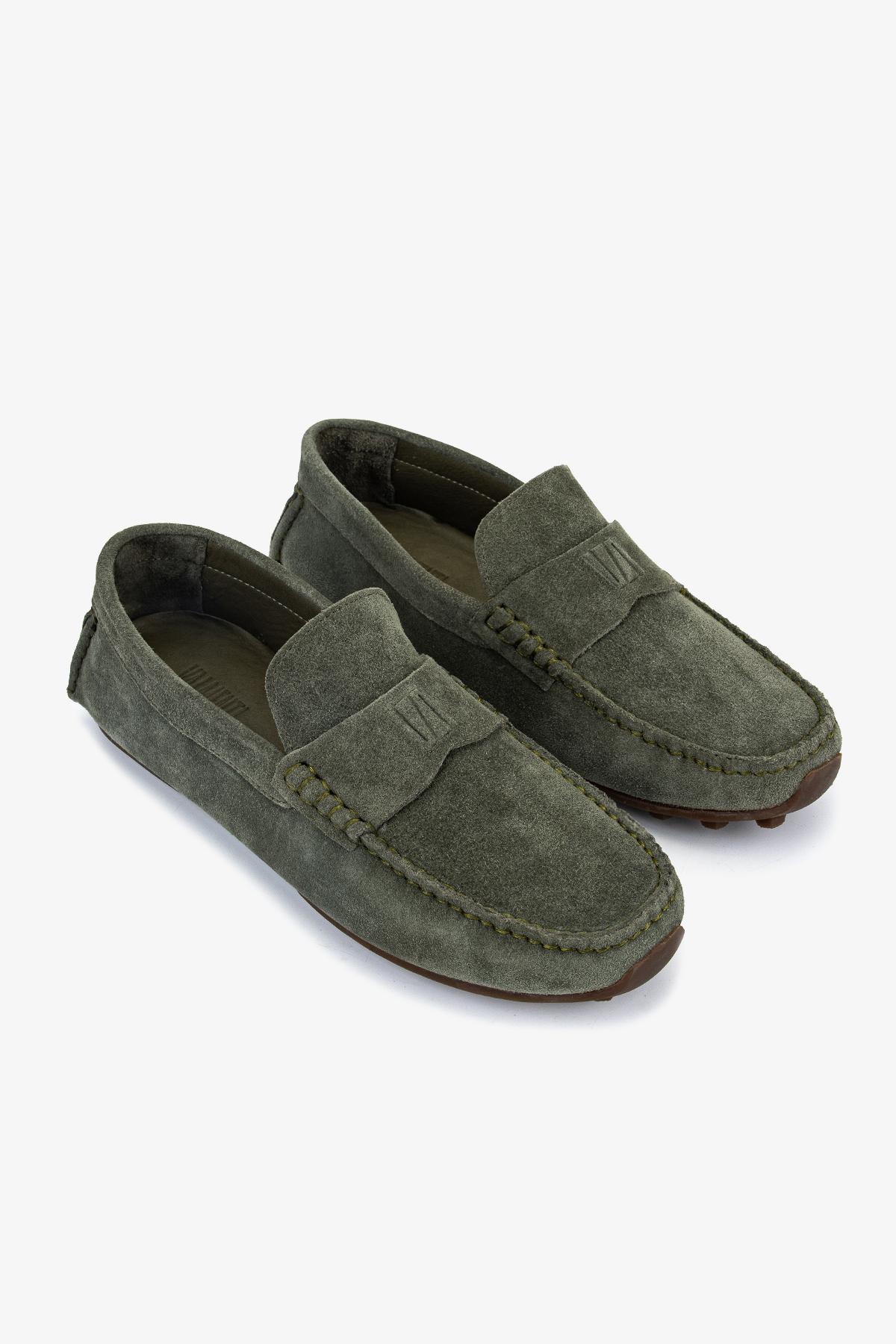 Valmenti Erkek Hakiki Deri Yeşil Loafer Ayakkabı