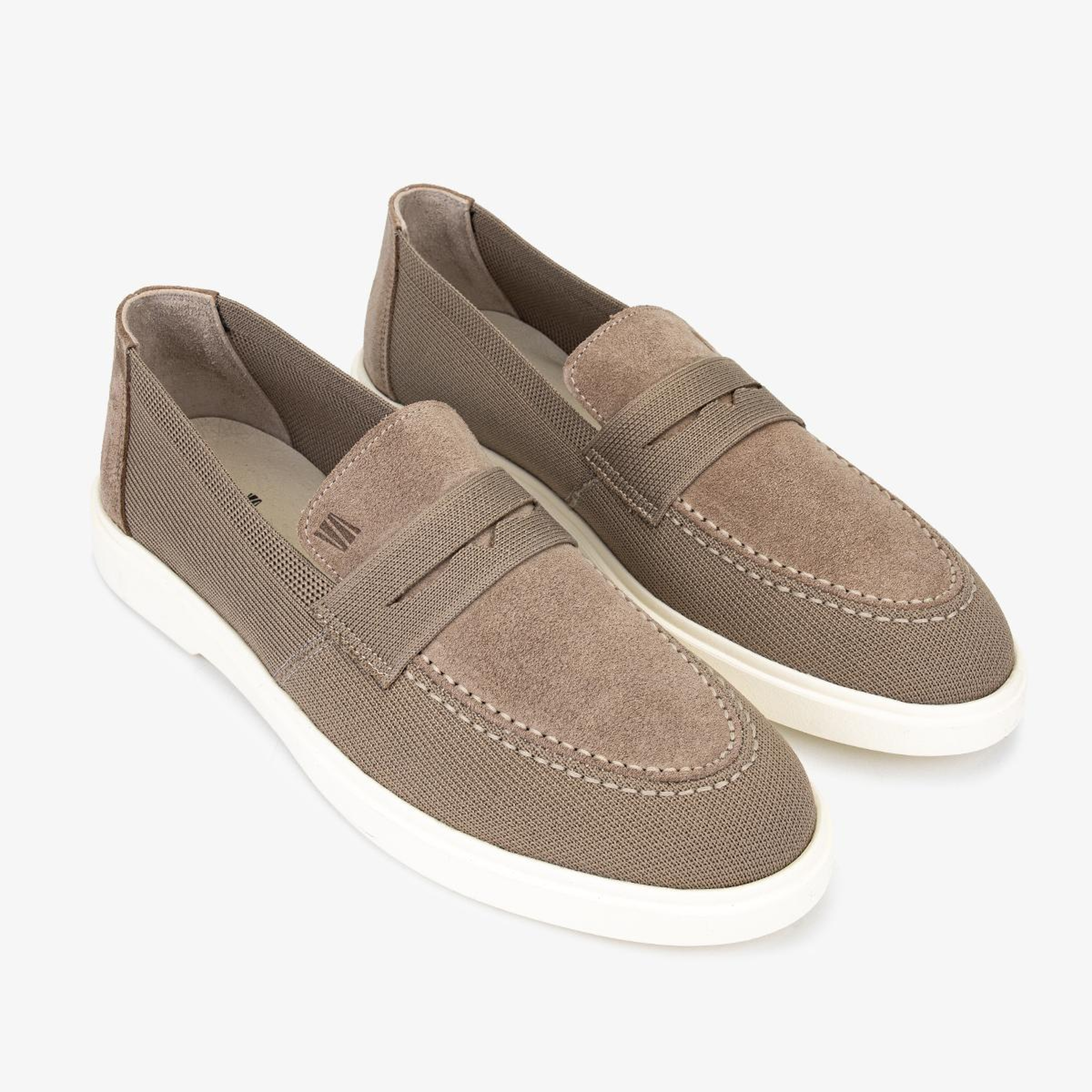 Valmenti Erkek Deri & Tekstil Bej Süet Loafer Ayakkabı