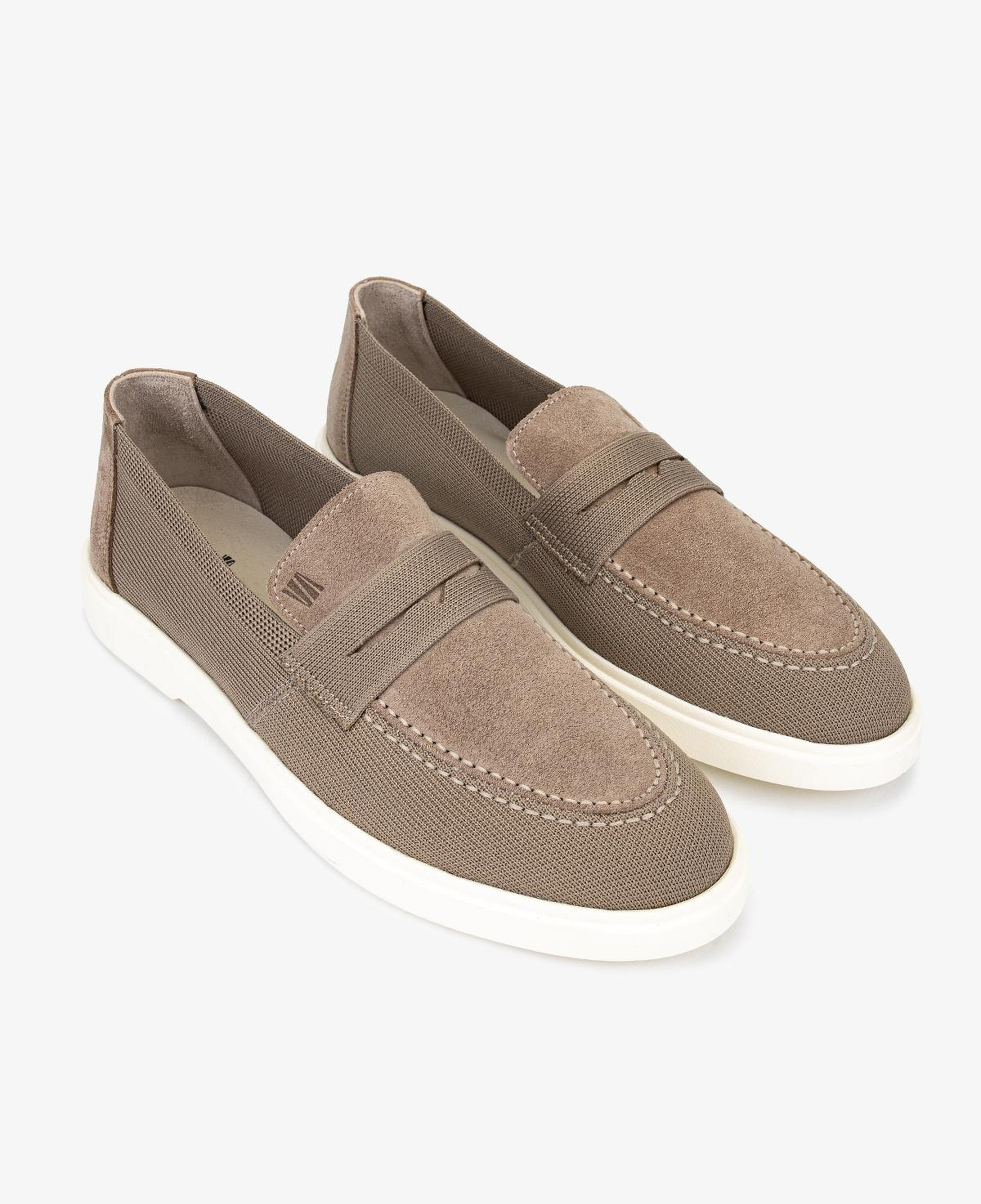 Valmenti Erkek Deri & Tekstil Bej Süet Loafer Ayakkabı