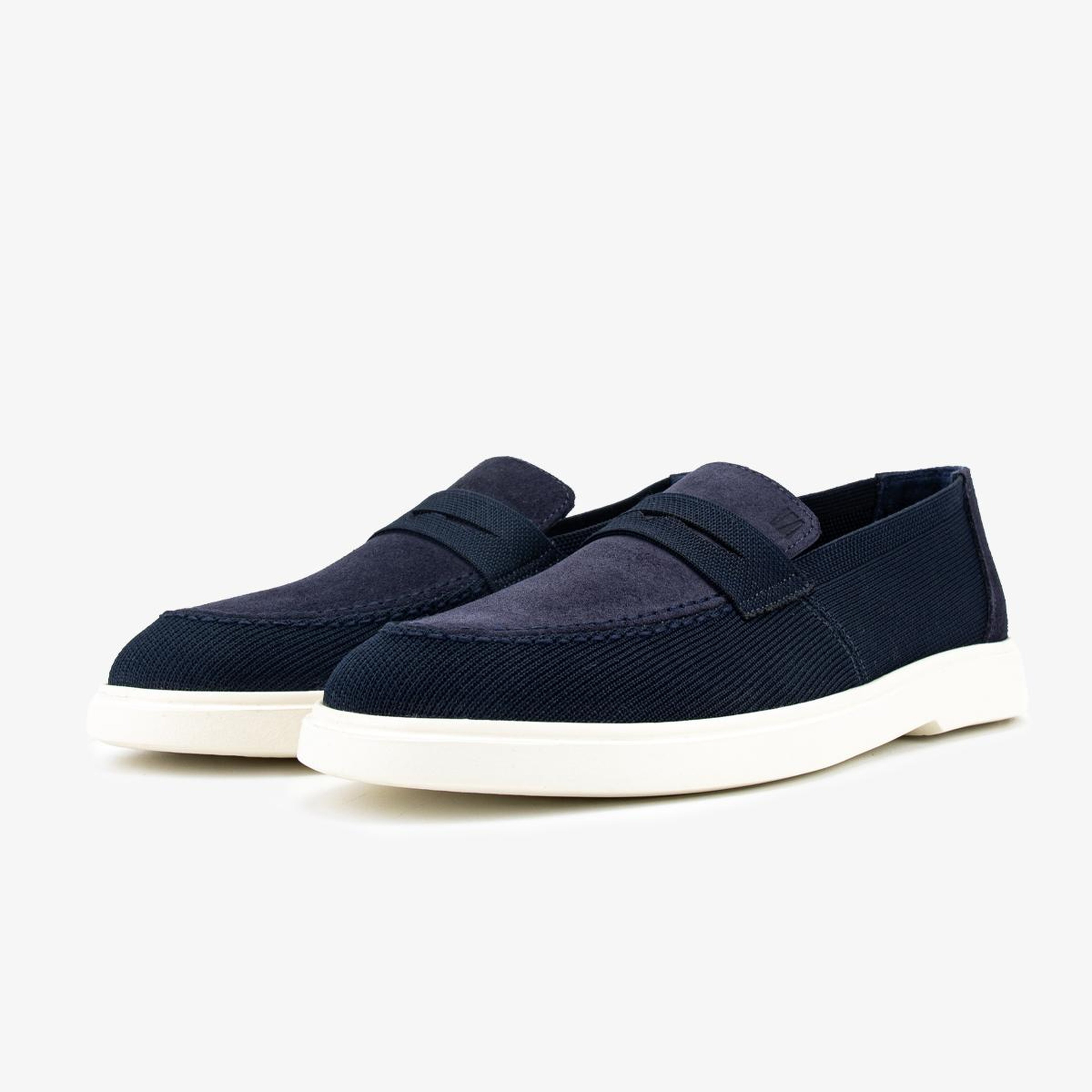 Valmenti Erkek Deri & Tekstil Lacivert Loafer Ayakkabı
