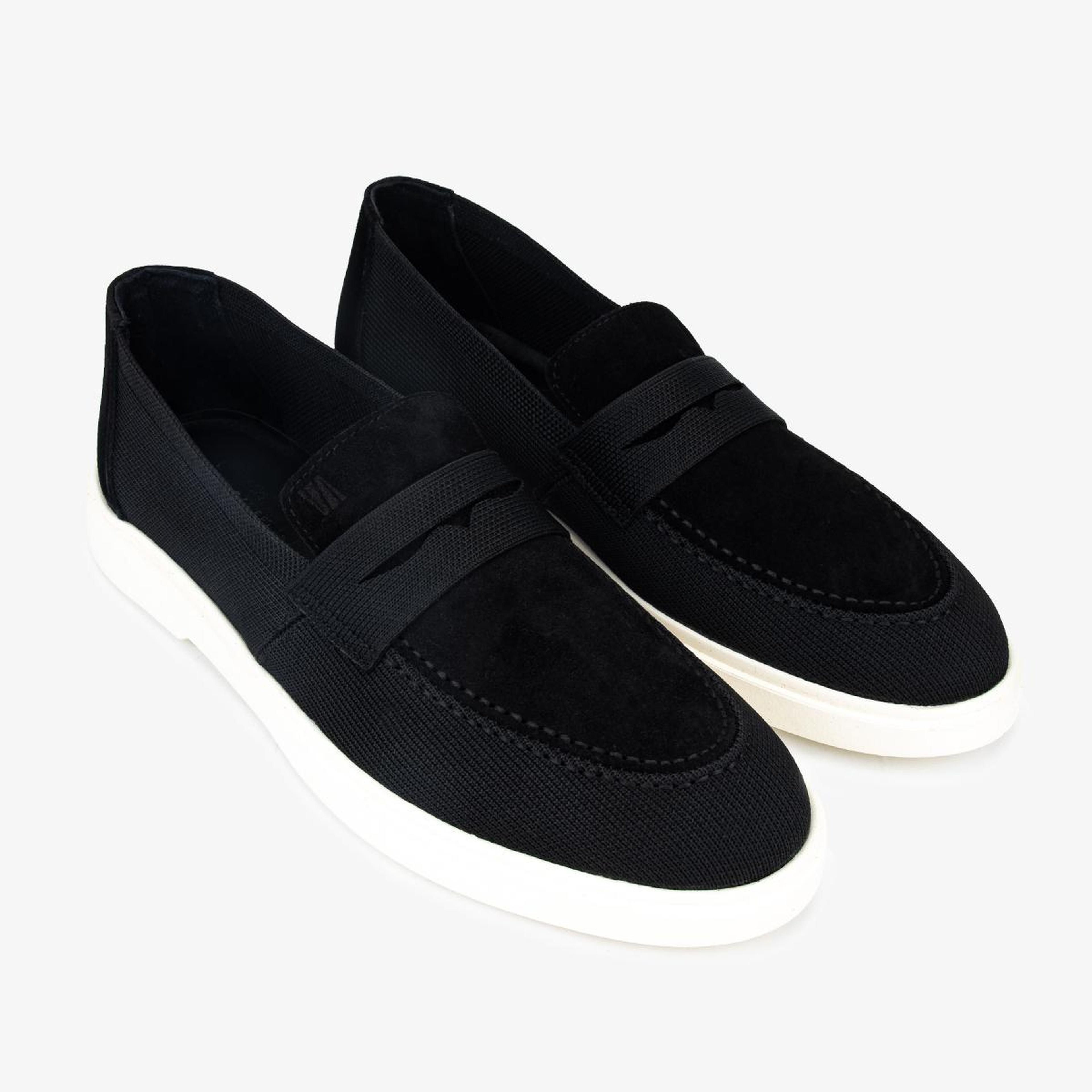 Valmenti Erkek Deri & Tekstil Siyah Süet Loafer Ayakkabı