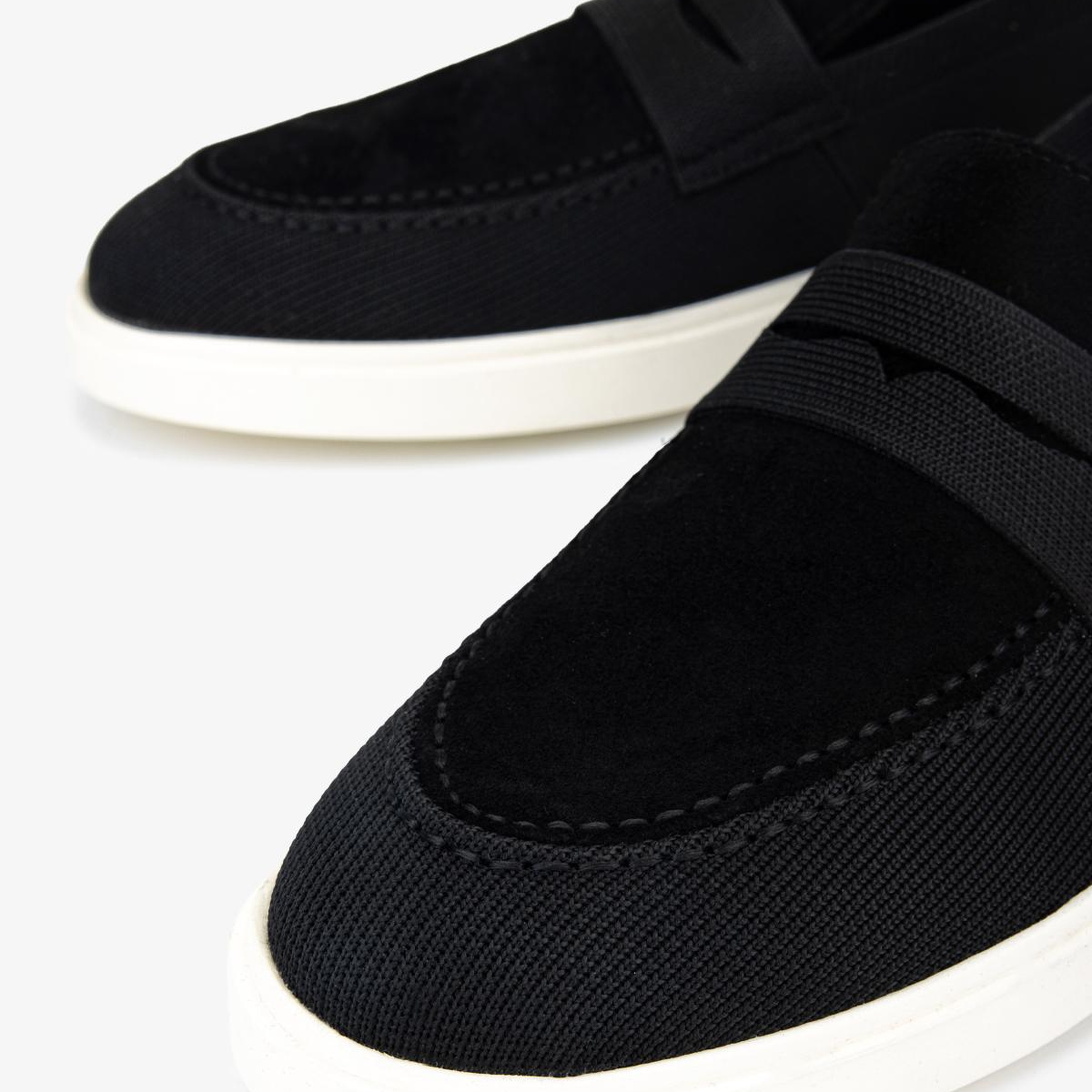 Valmenti Erkek Deri & Tekstil Siyah Süet Loafer Ayakkabı