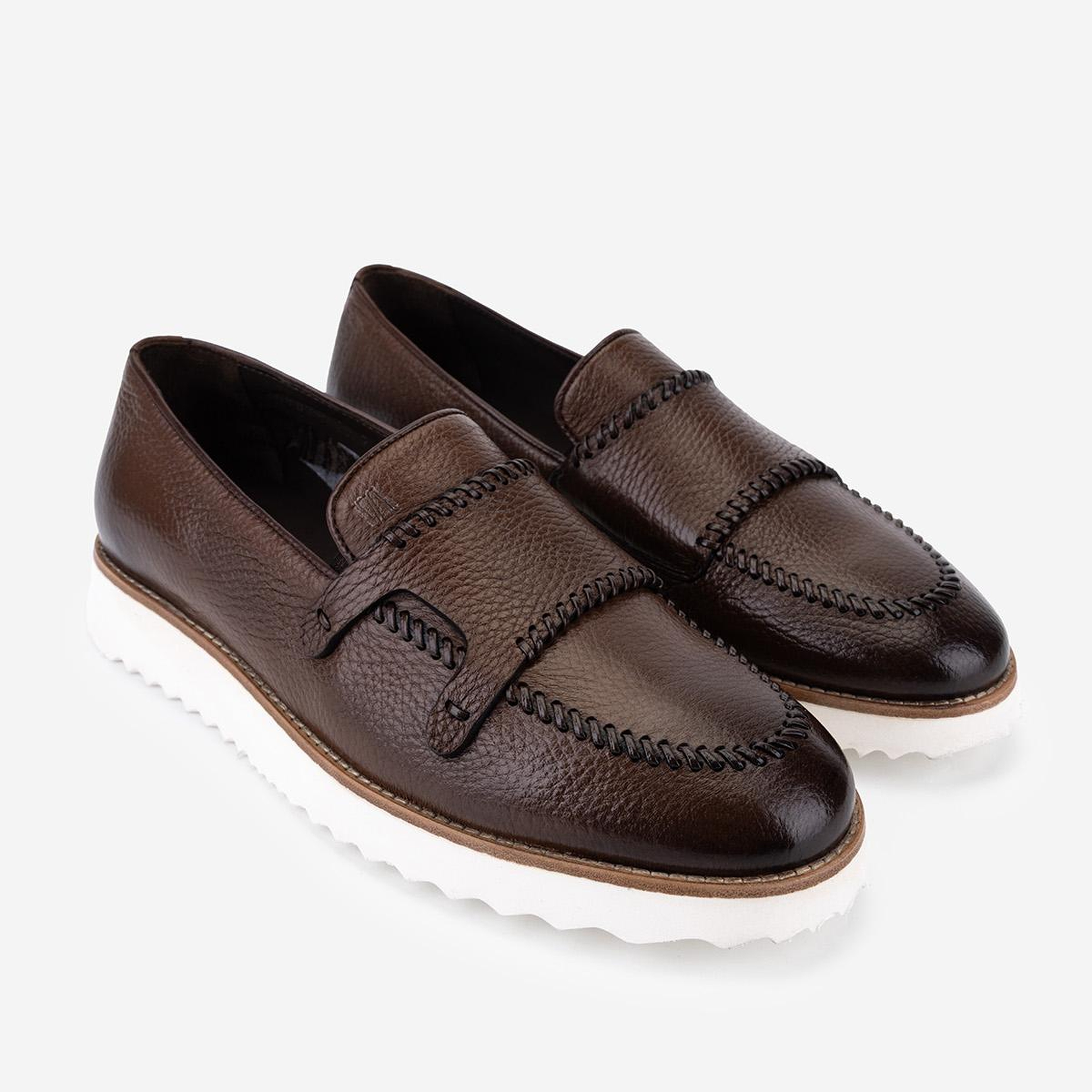 Valmenti Erkek Hakiki Deri Taba Loafer Ayakkabı
