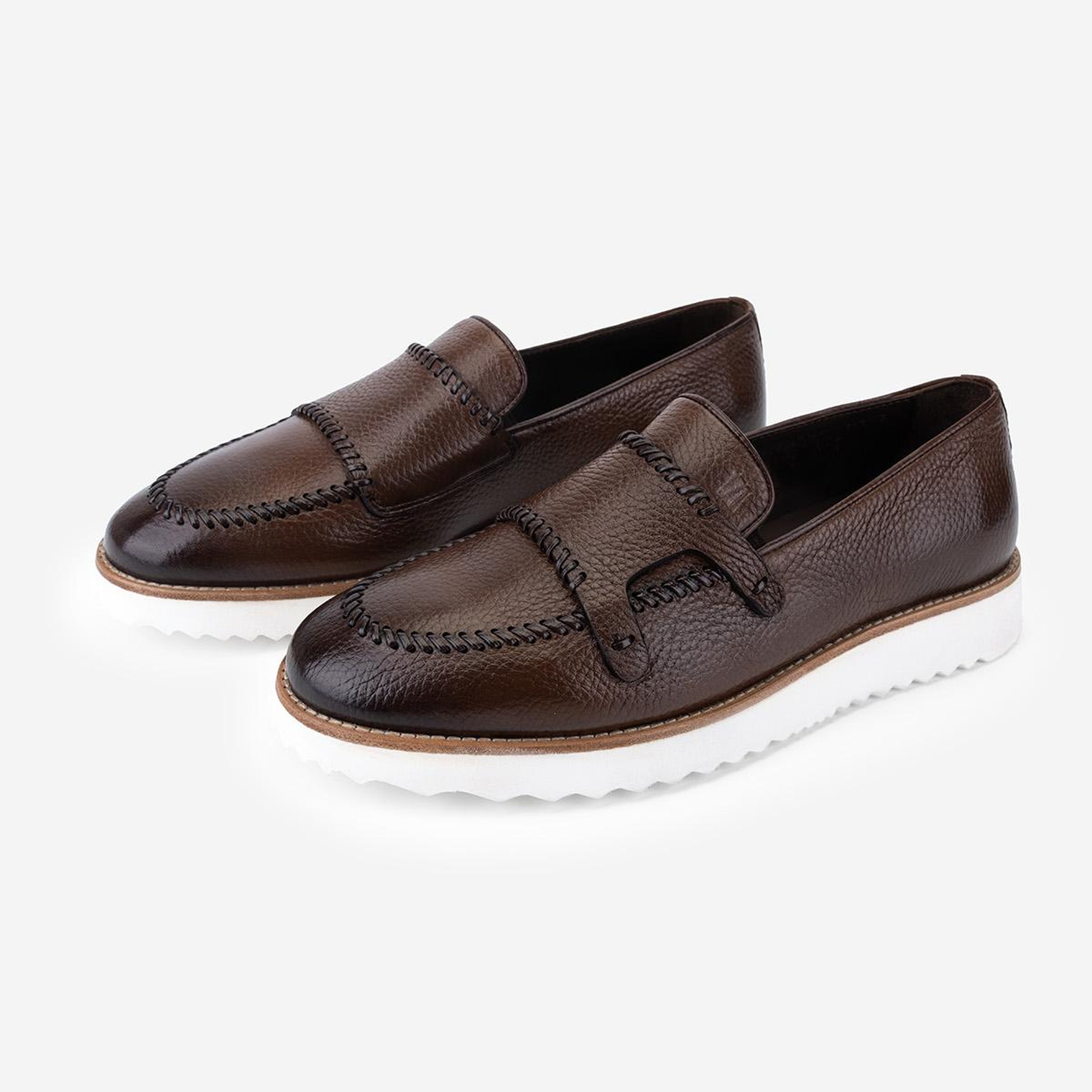 Valmenti Erkek Hakiki Deri Taba Loafer Ayakkabı