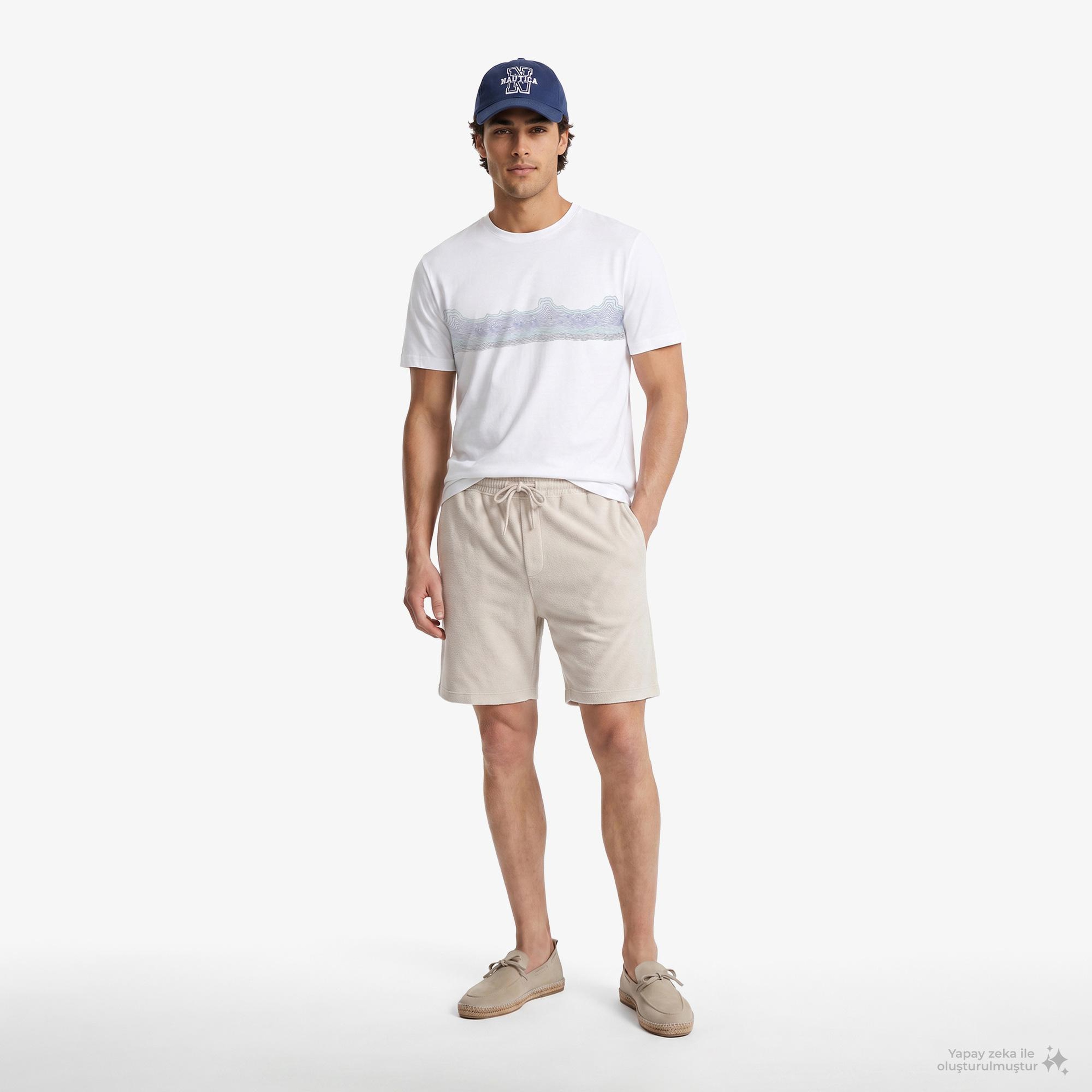 Nautica Erkek Beyaz Regular Fit T-Shirt