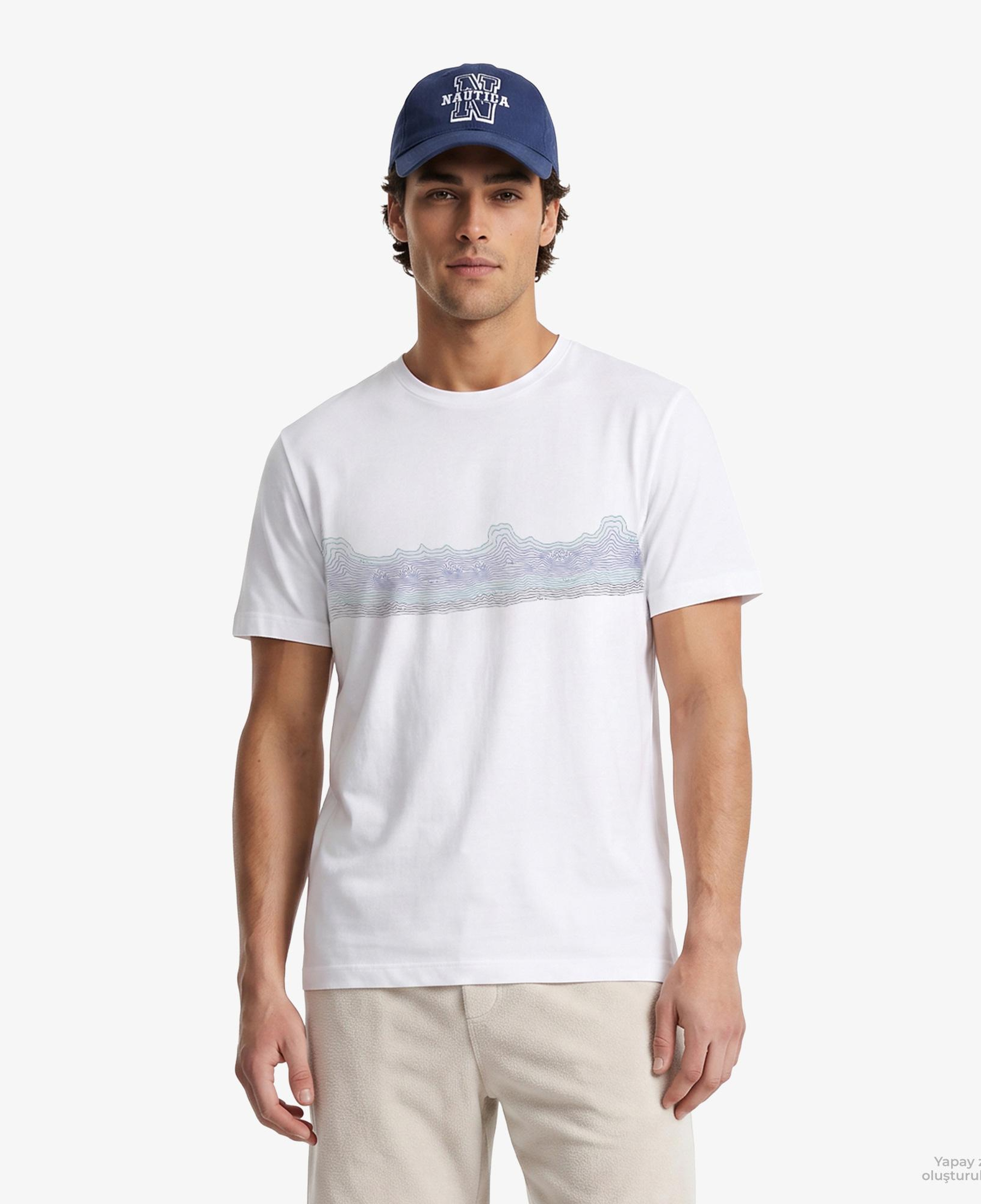 Nautica Erkek Beyaz Regular Fit T-Shirt