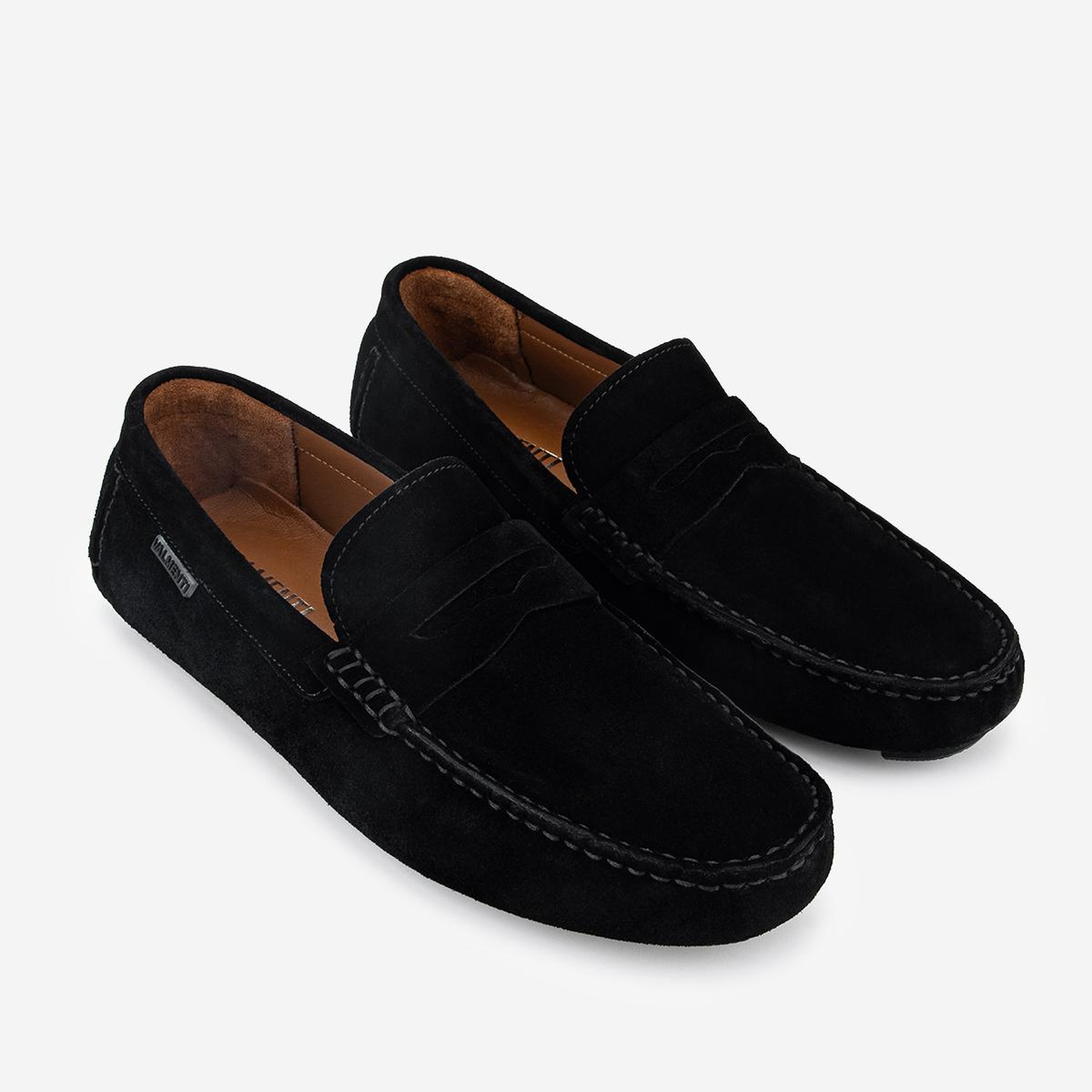 Valmenti Erkek Hakiki Deri Siyah Süet Loafer Ayakkabı