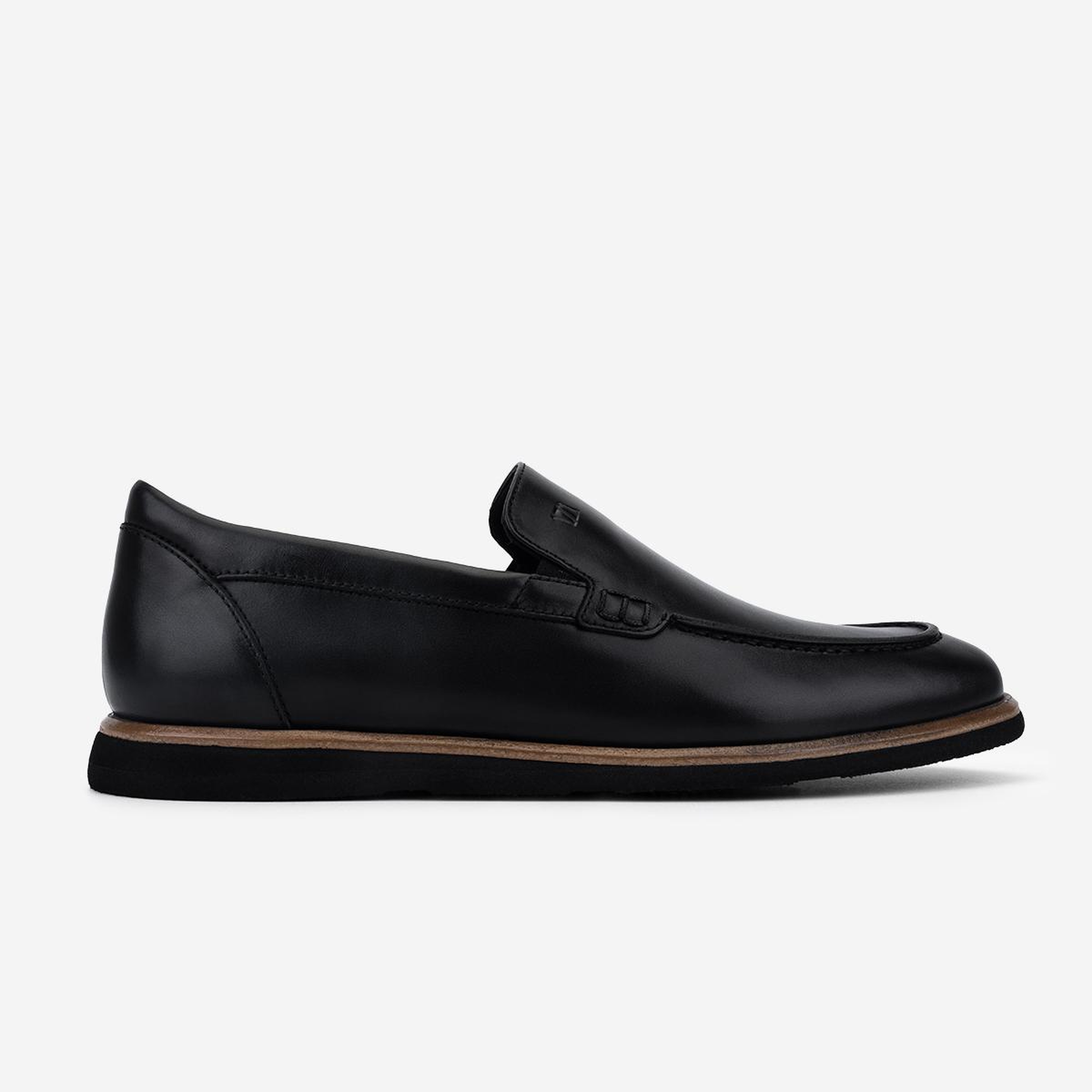 Valmenti Erkek Hakiki Deri Siyah Loafer Ayakkabı