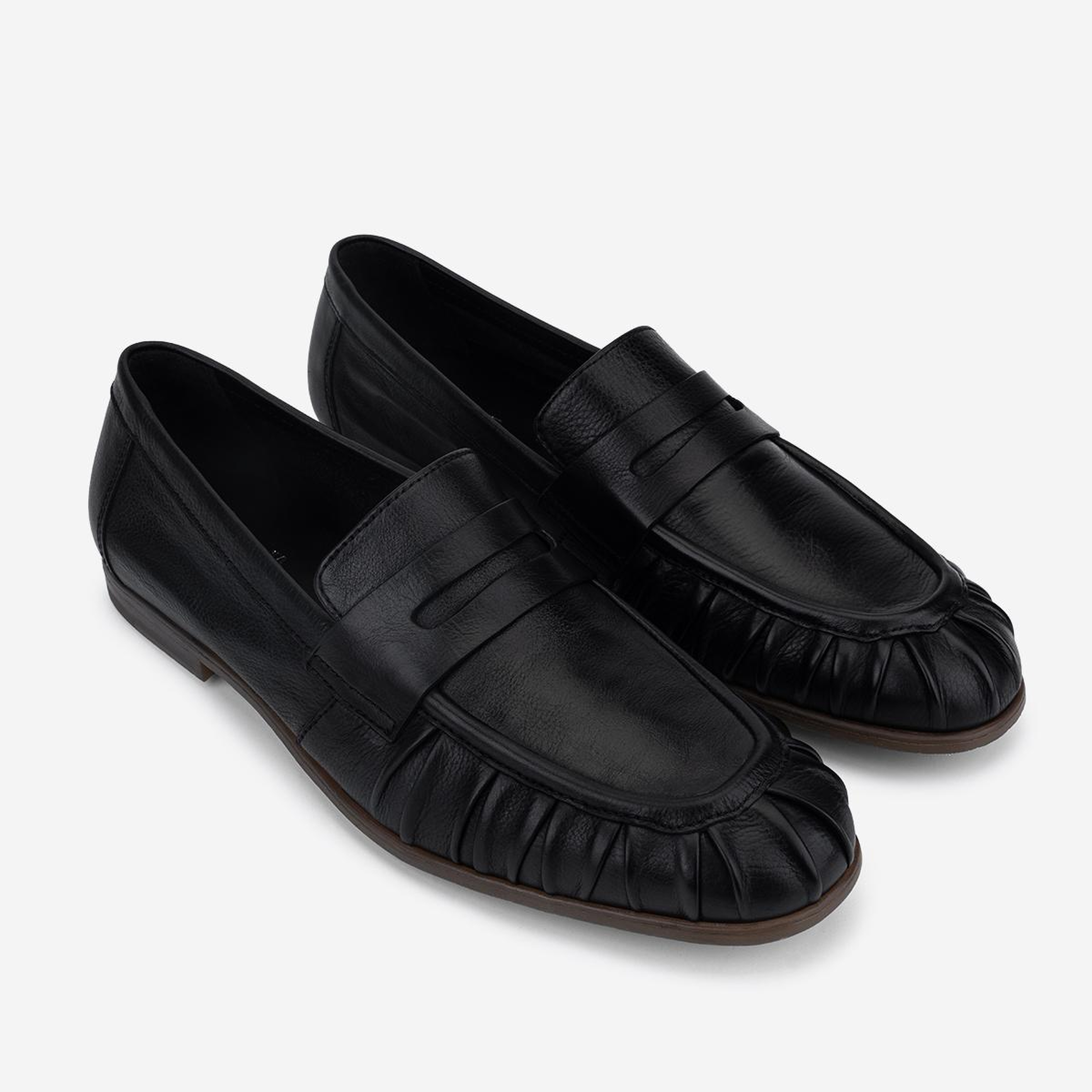 Valmenti Erkek Hakiki Deri Siyah Loafer Ayakkabı
