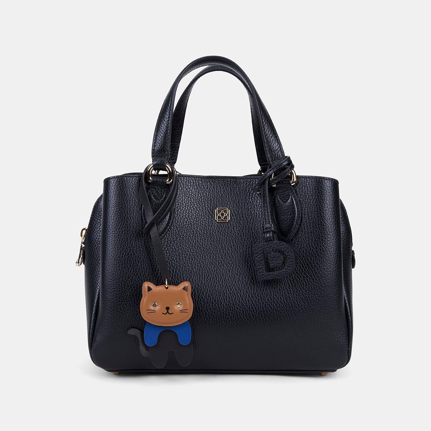 Taba Kedi Figürlü Deri Charm