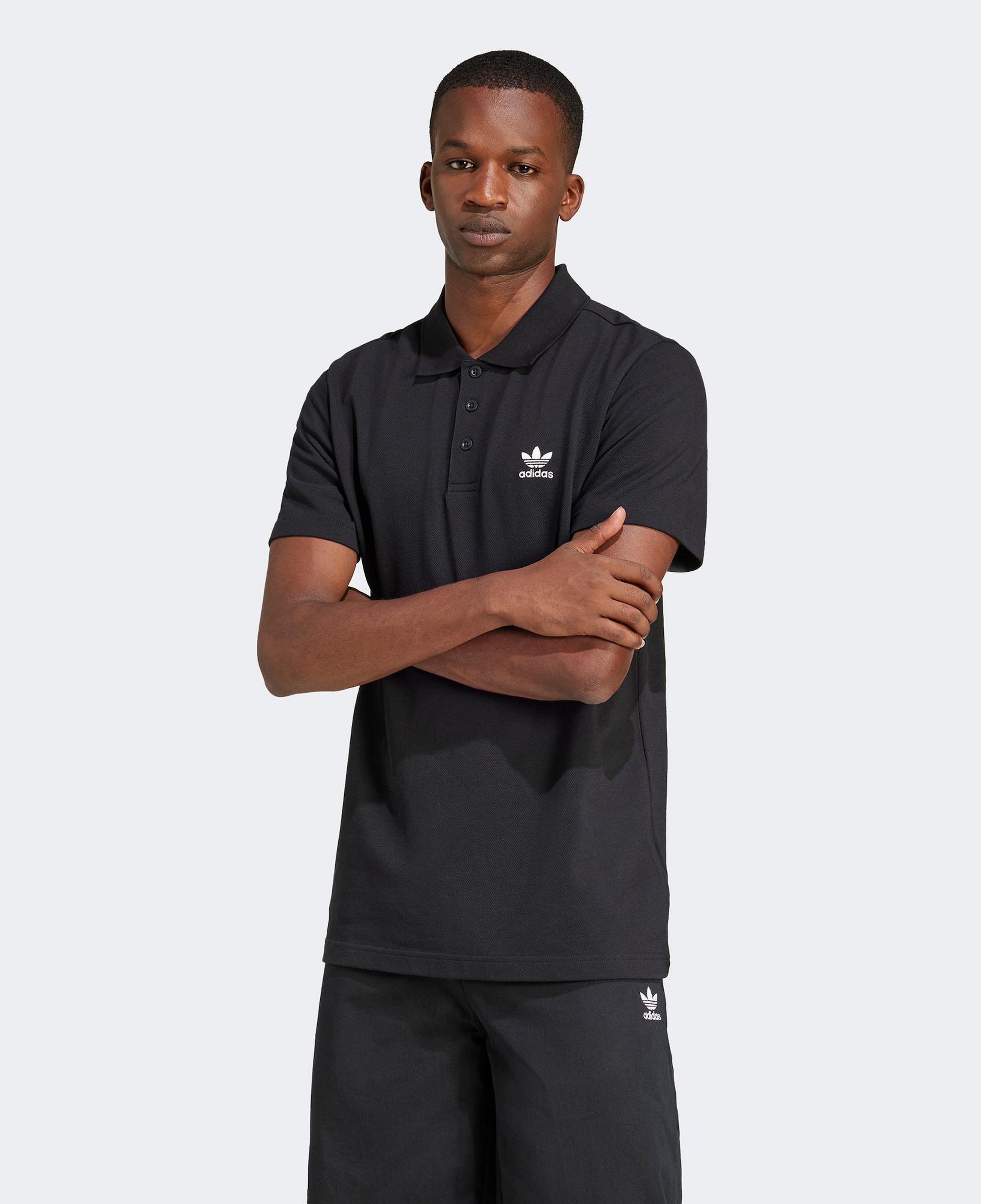 adidas Trefoil Essentials Erkek Siyah Polo T-Shirt