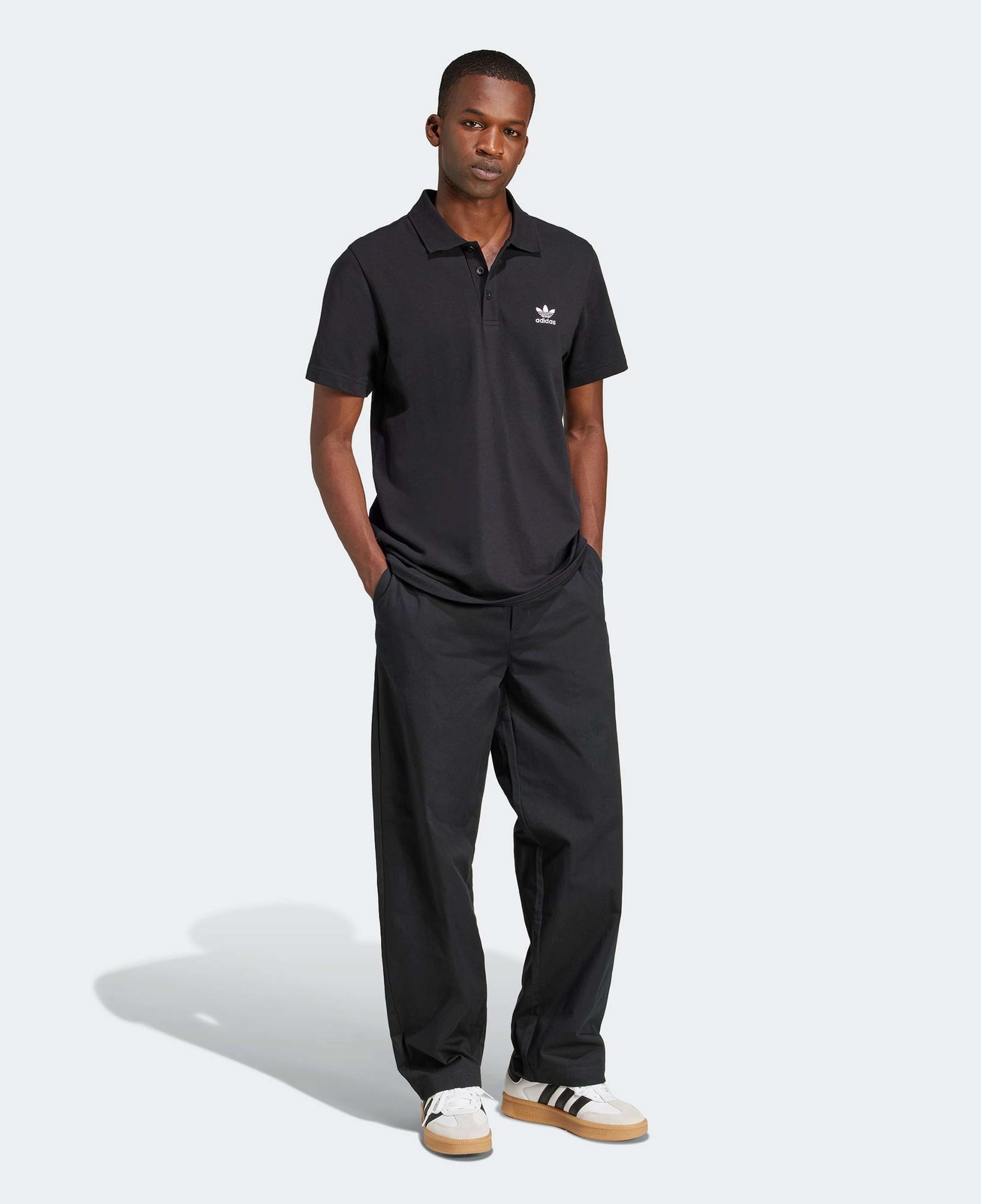 adidas Trefoil Essentials Erkek Siyah Polo T-Shirt