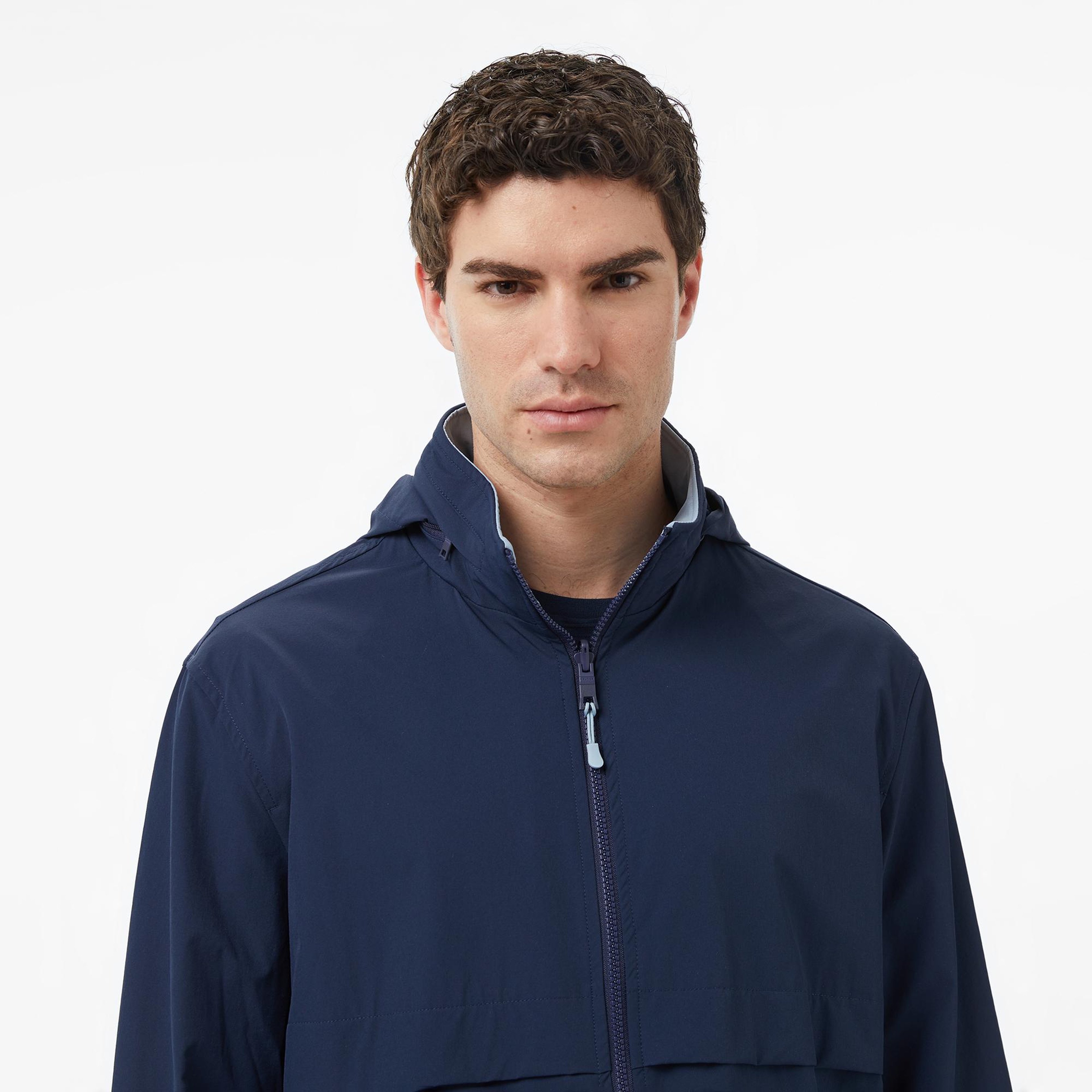 Nautica Erkek Lacivert Regular Fit Dik Yaka Çift Taraflı Su İtici Mont