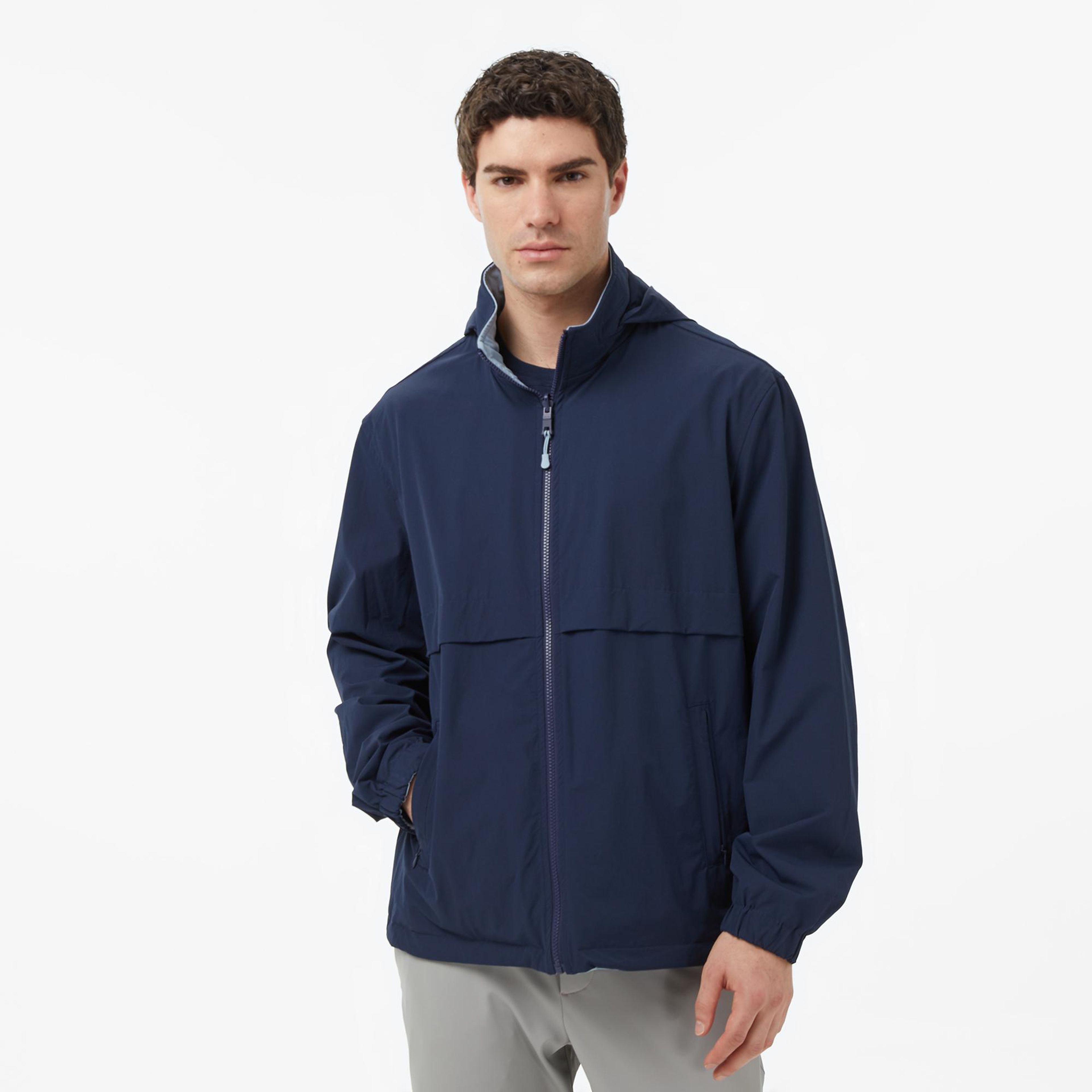 Nautica Erkek Lacivert Regular Fit Dik Yaka Çift Taraflı Su İtici Mont