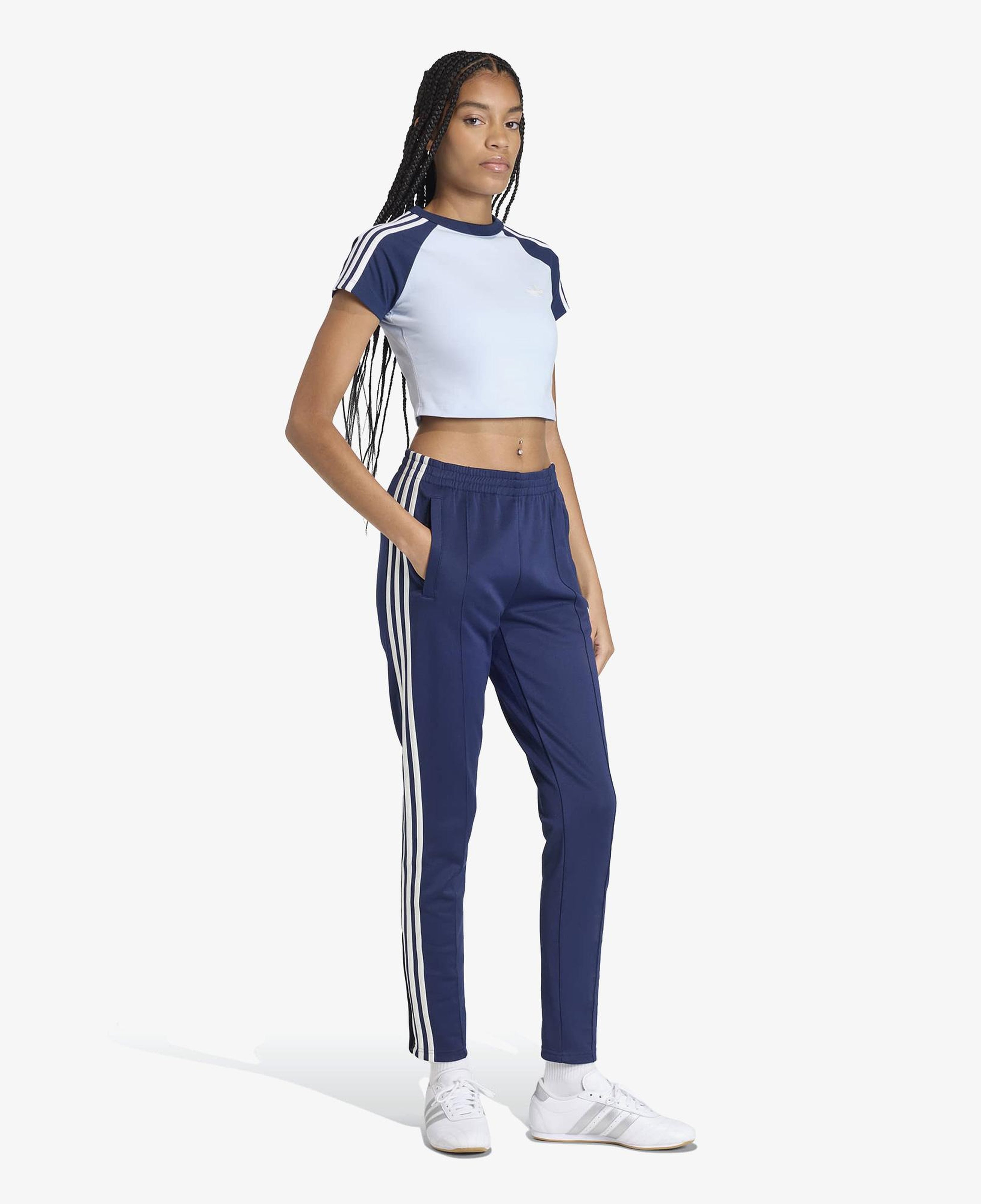 adidas Sst Baby Tee Kadın Mavi T-Shirt