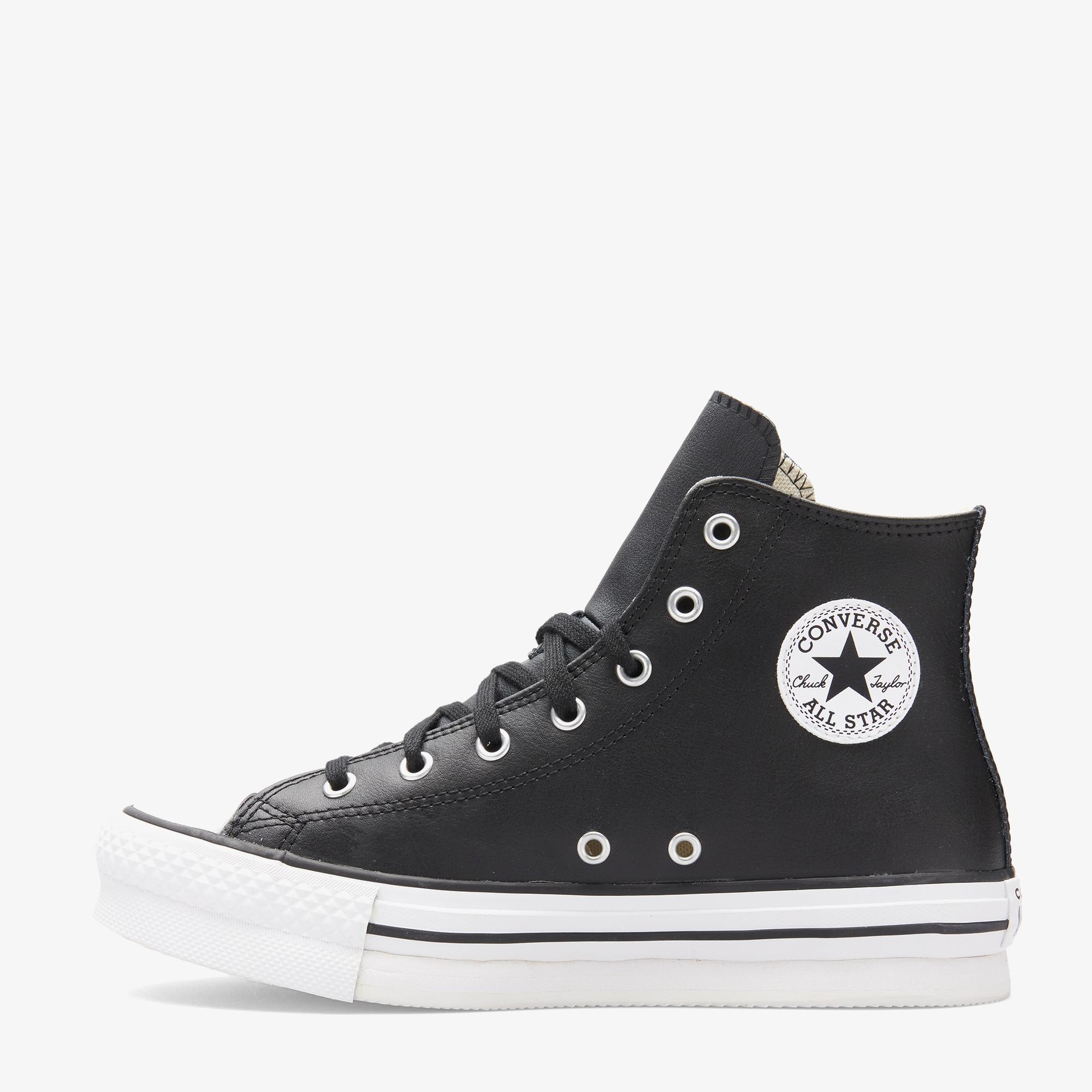 Converse Chuck Taylor All Star EVA Lift Genç Siyah Deri Sneaker