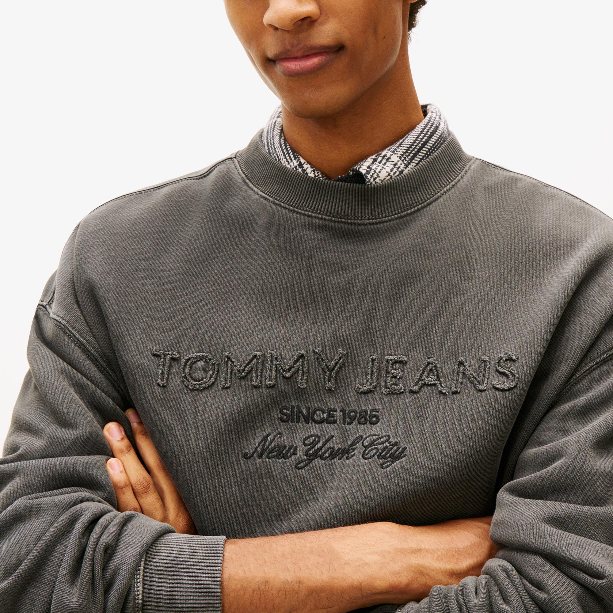 Tommy Hilfiger Jeans 90s Gmd New Classics Crew Erkek Siyah Sweatshirt