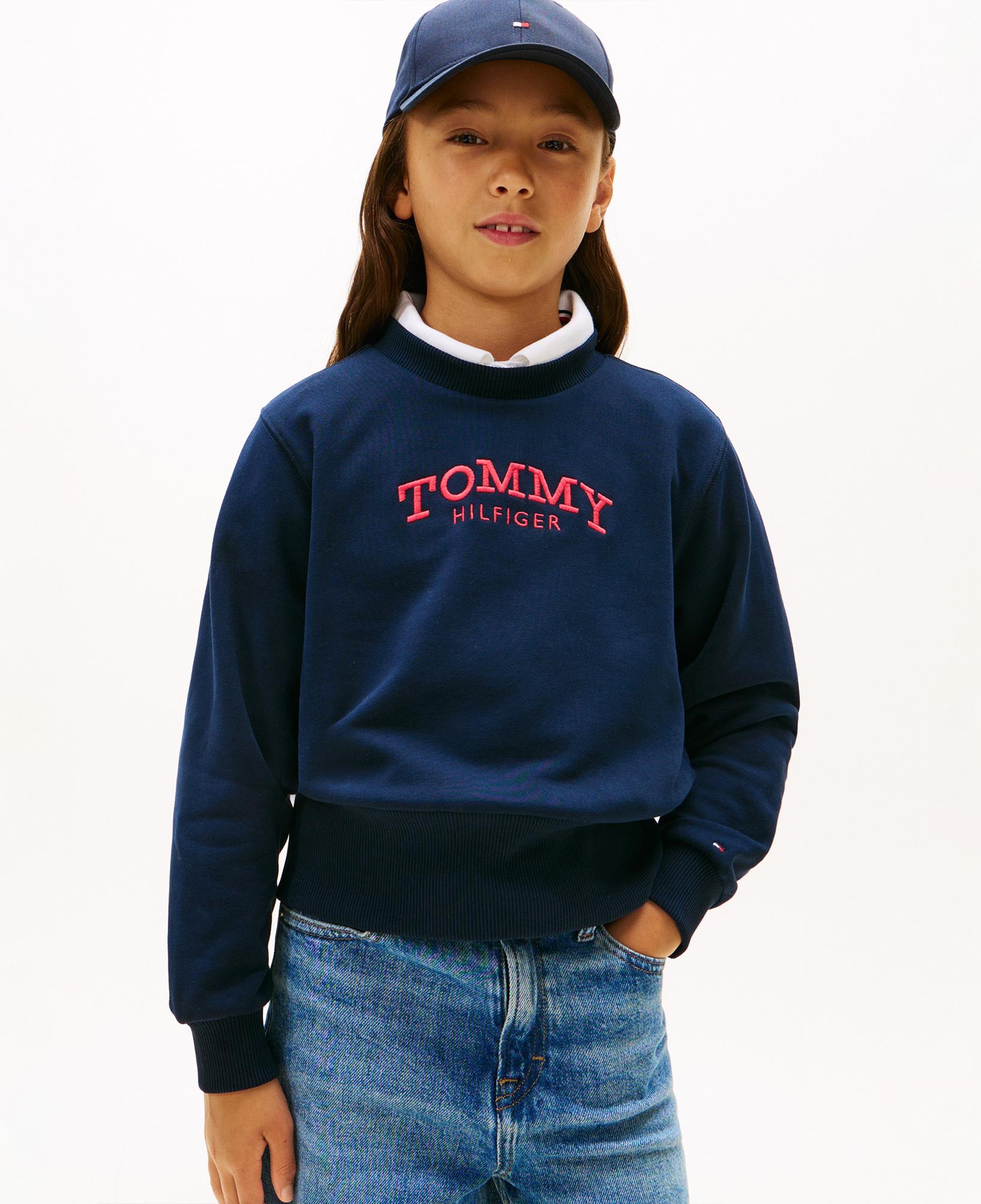Tommy Hilfiger Crew Neck Çocuk Mavi Sweatshirt