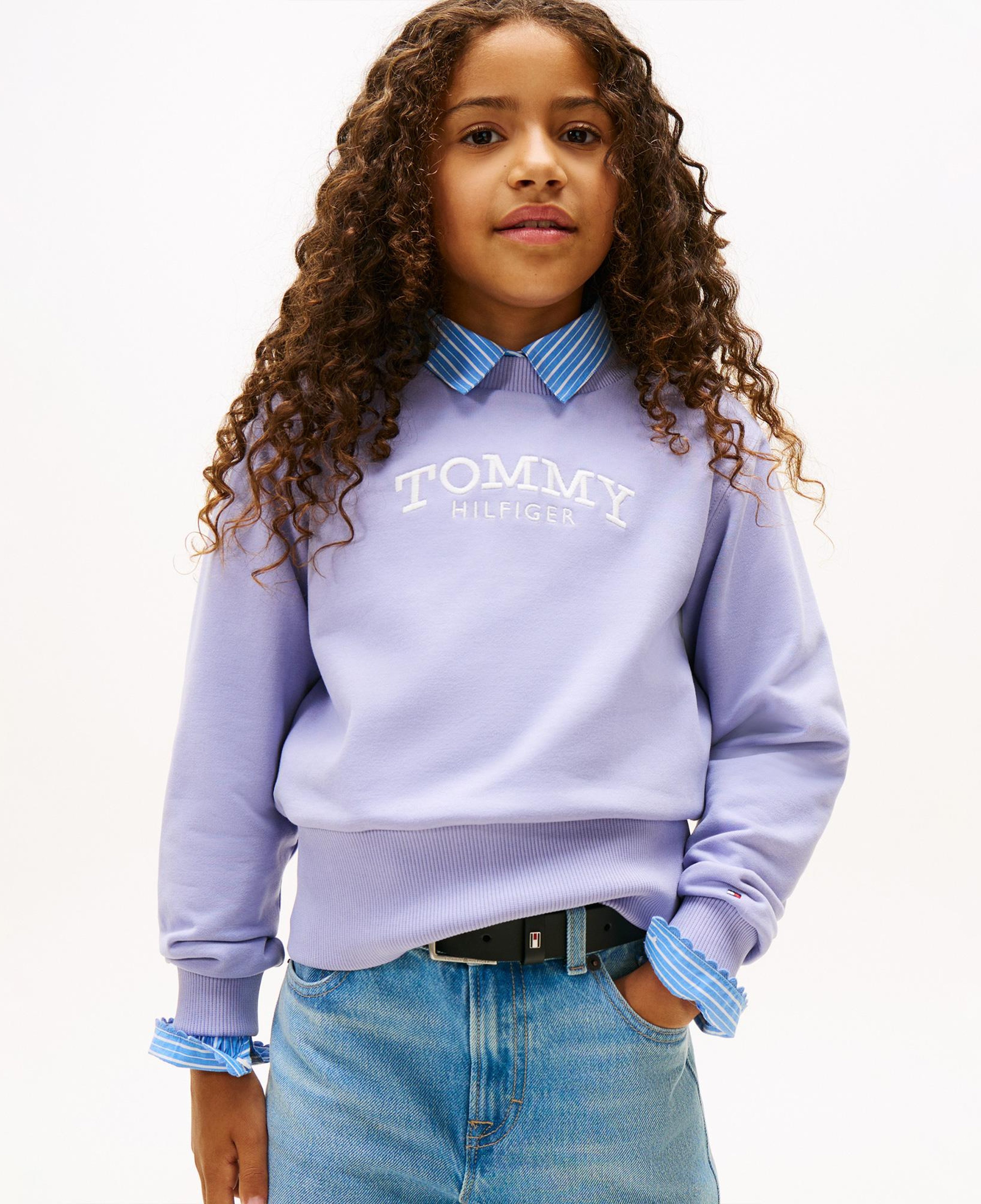 Tommy Hilfiger Crew Neck Çocuk Mavi Sweatshirt