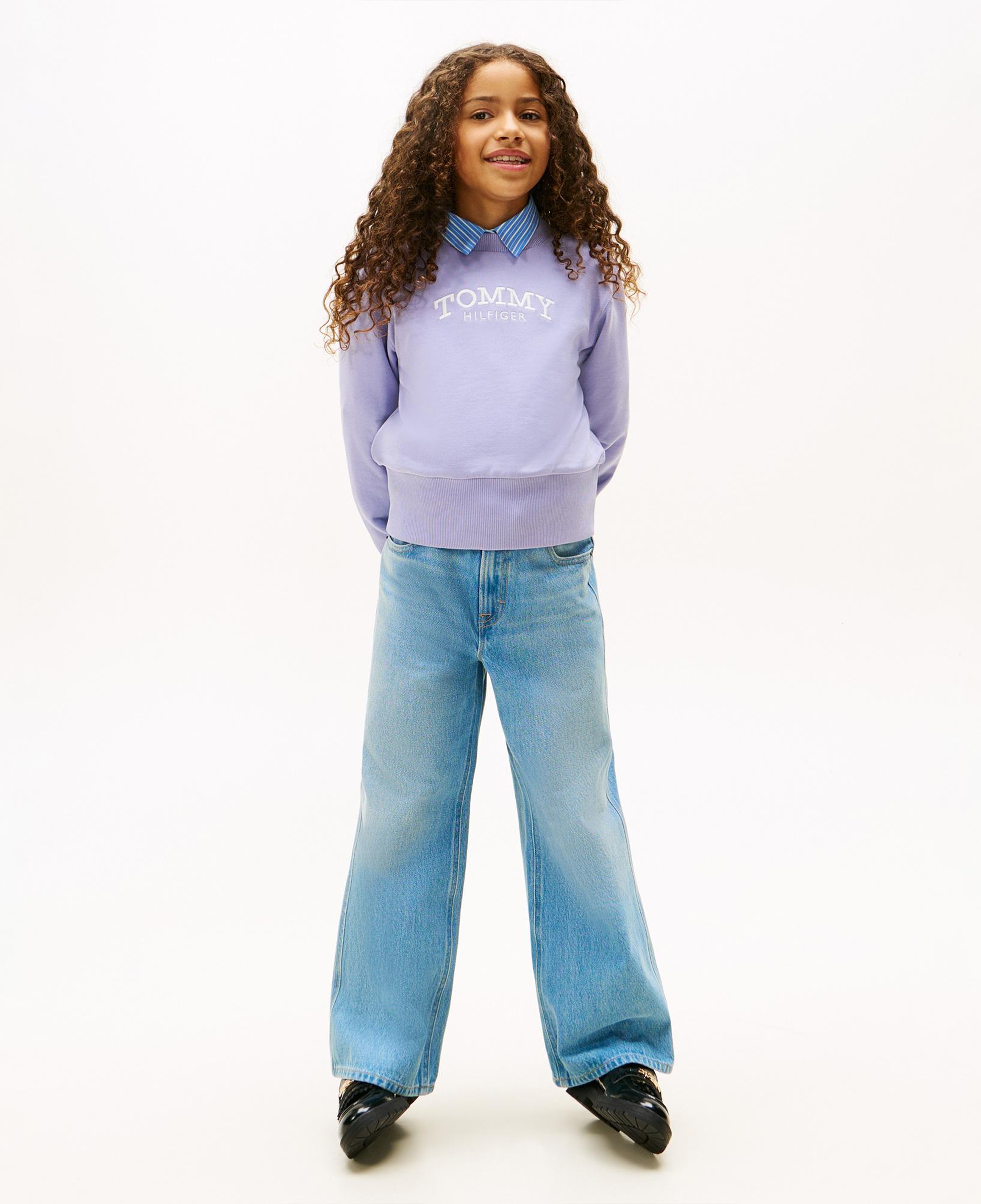 Tommy Hilfiger Crew Neck Çocuk Mavi Sweatshirt