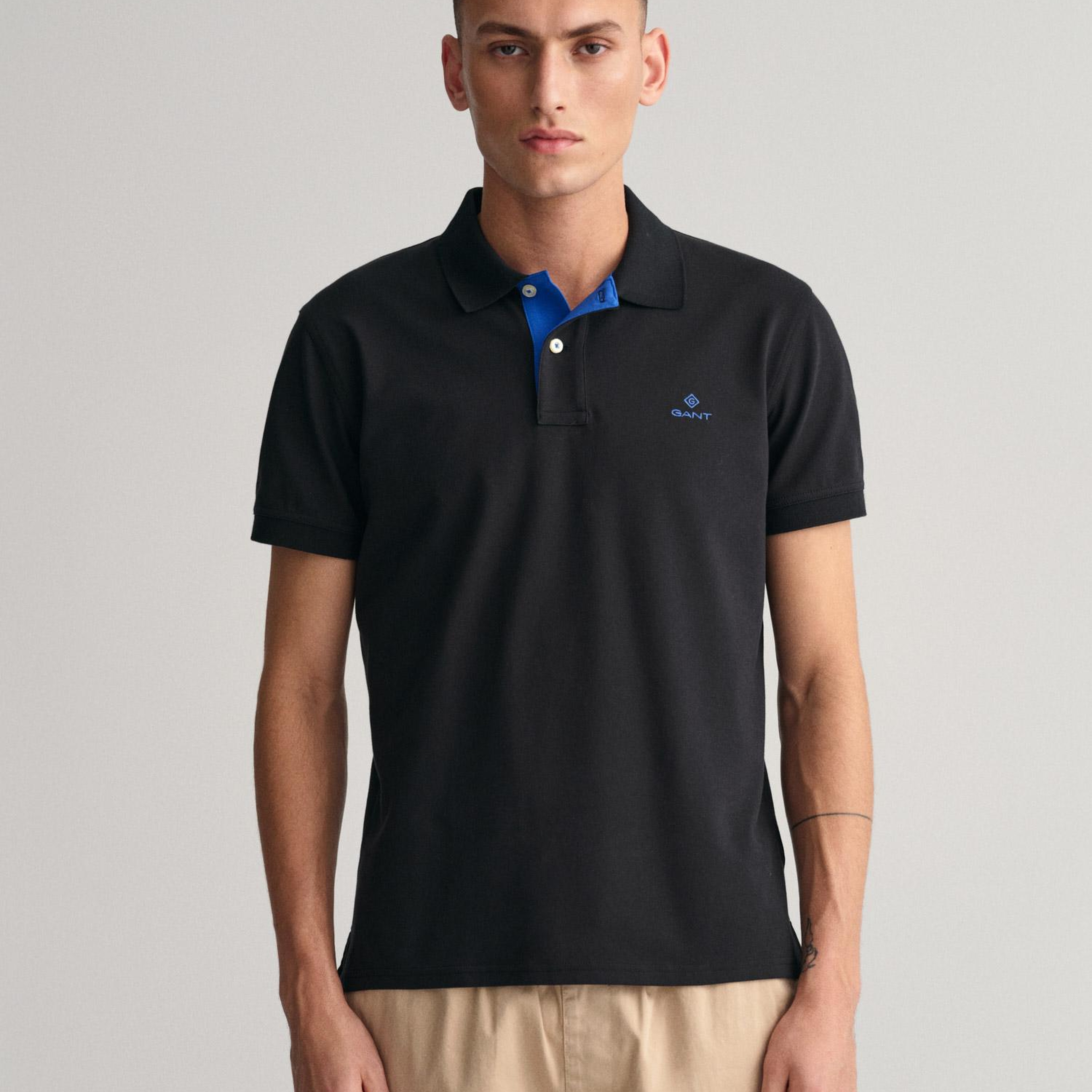 GANT Erkek Siyah Slim Fit Polo