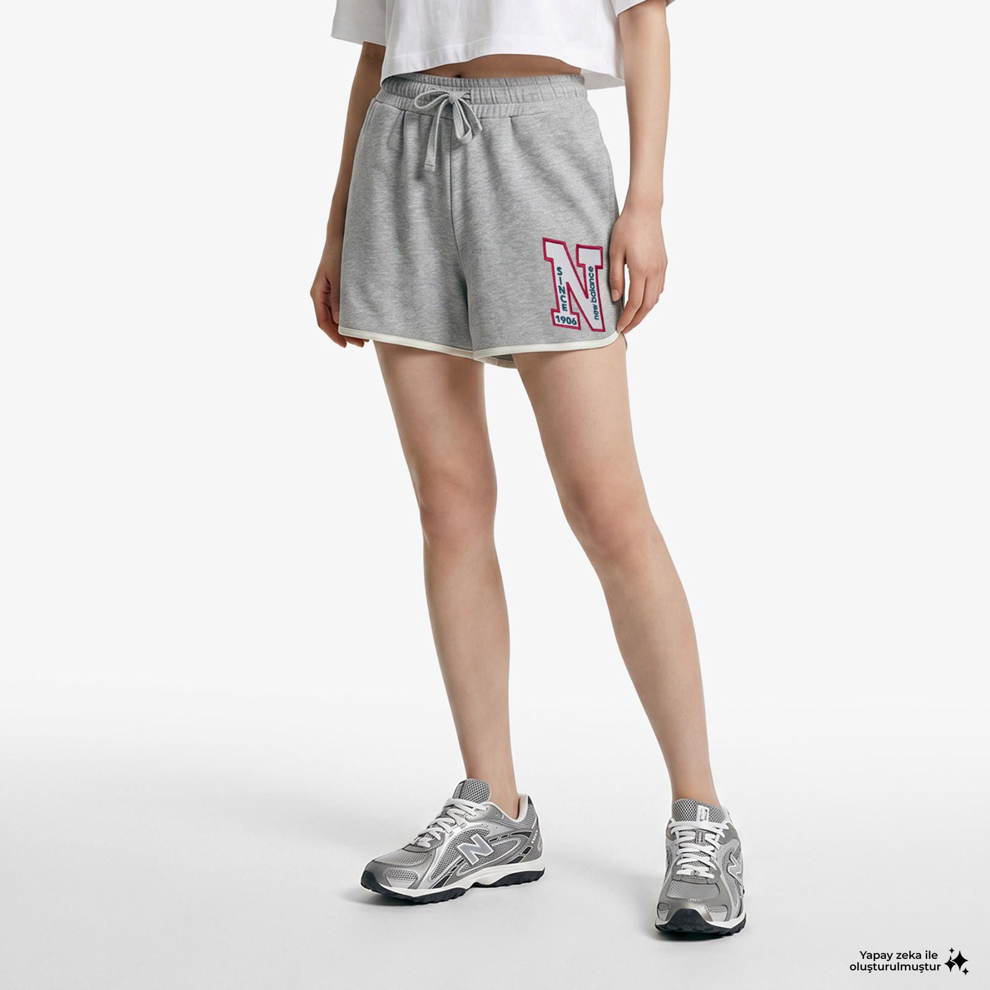 New Balance WNS1619 Lifestyle Kadın Gri Şort
