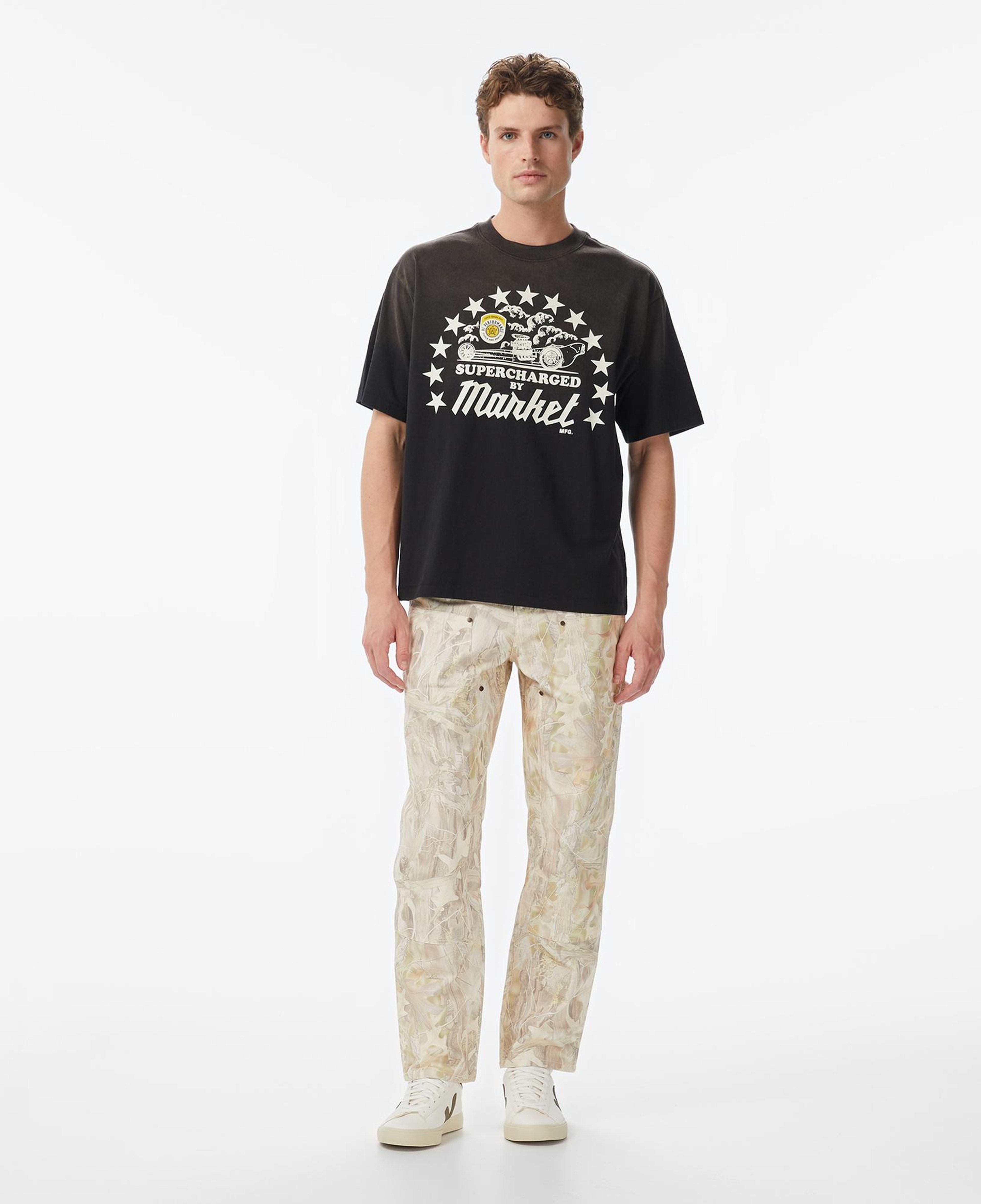 Market Supercharged Erkek Siyah T-Shirt