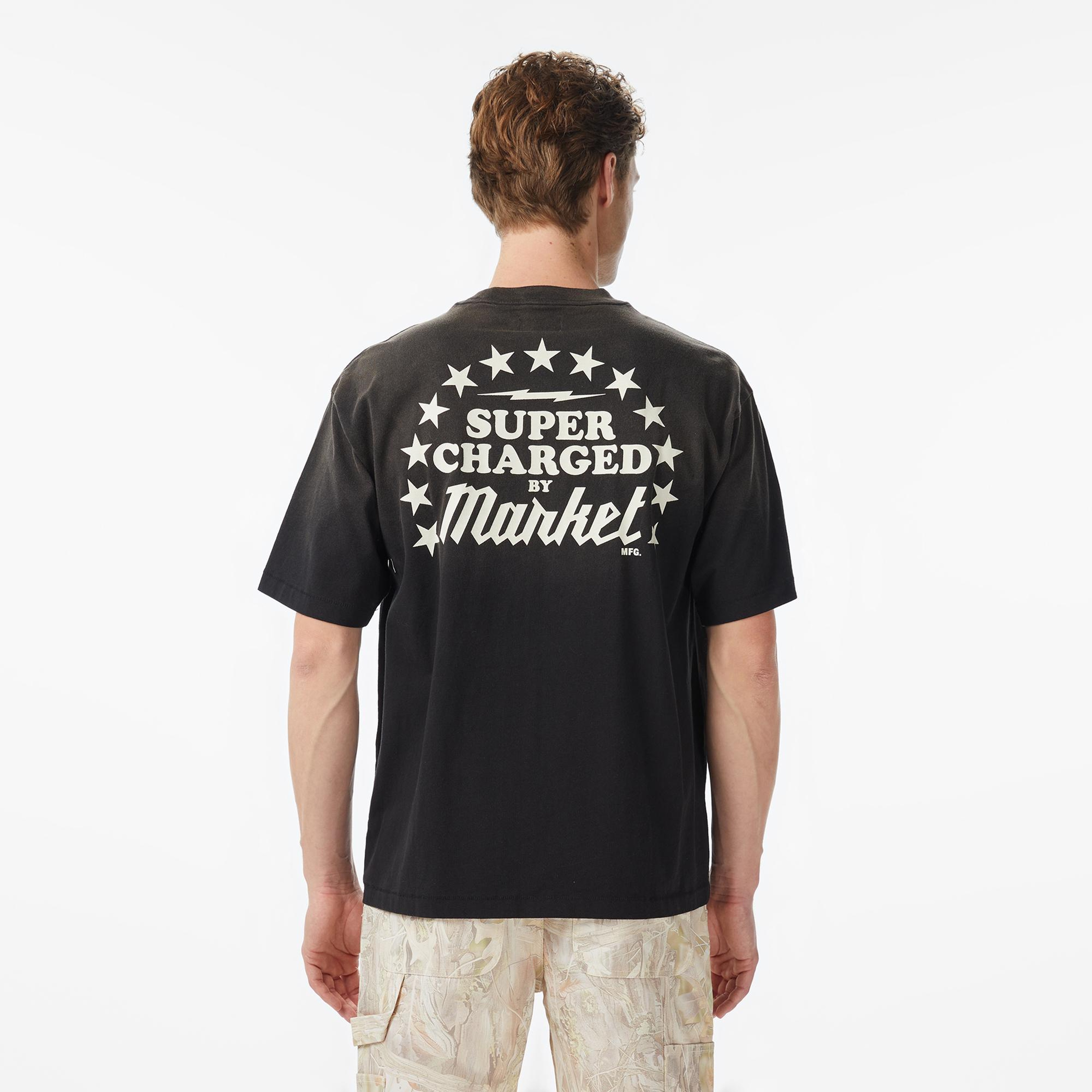 Market Supercharged Erkek Siyah T-Shirt
