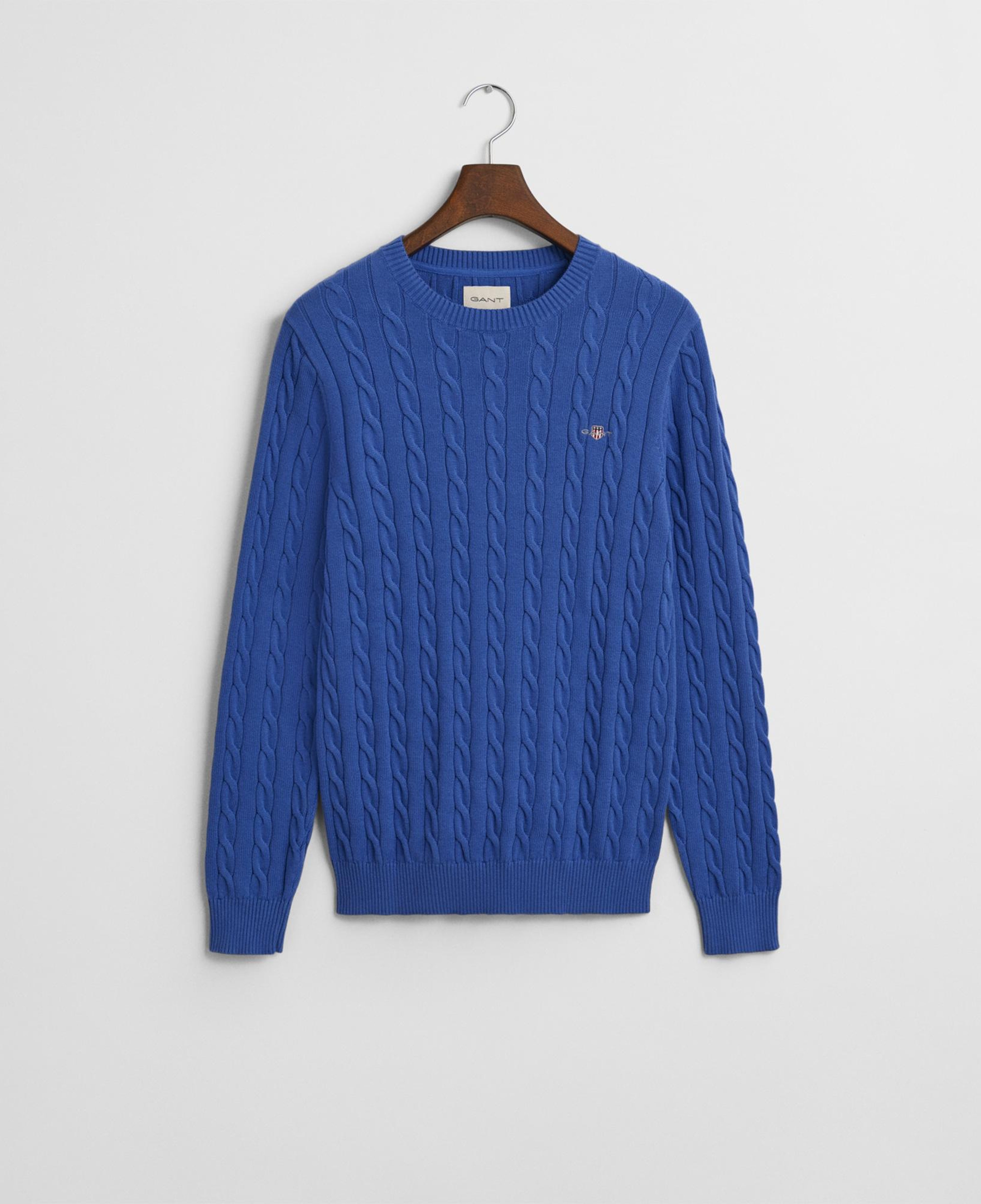 GANT Erkek Mavi Regular Fit Bisiklet Yaka Örgü Kazak
