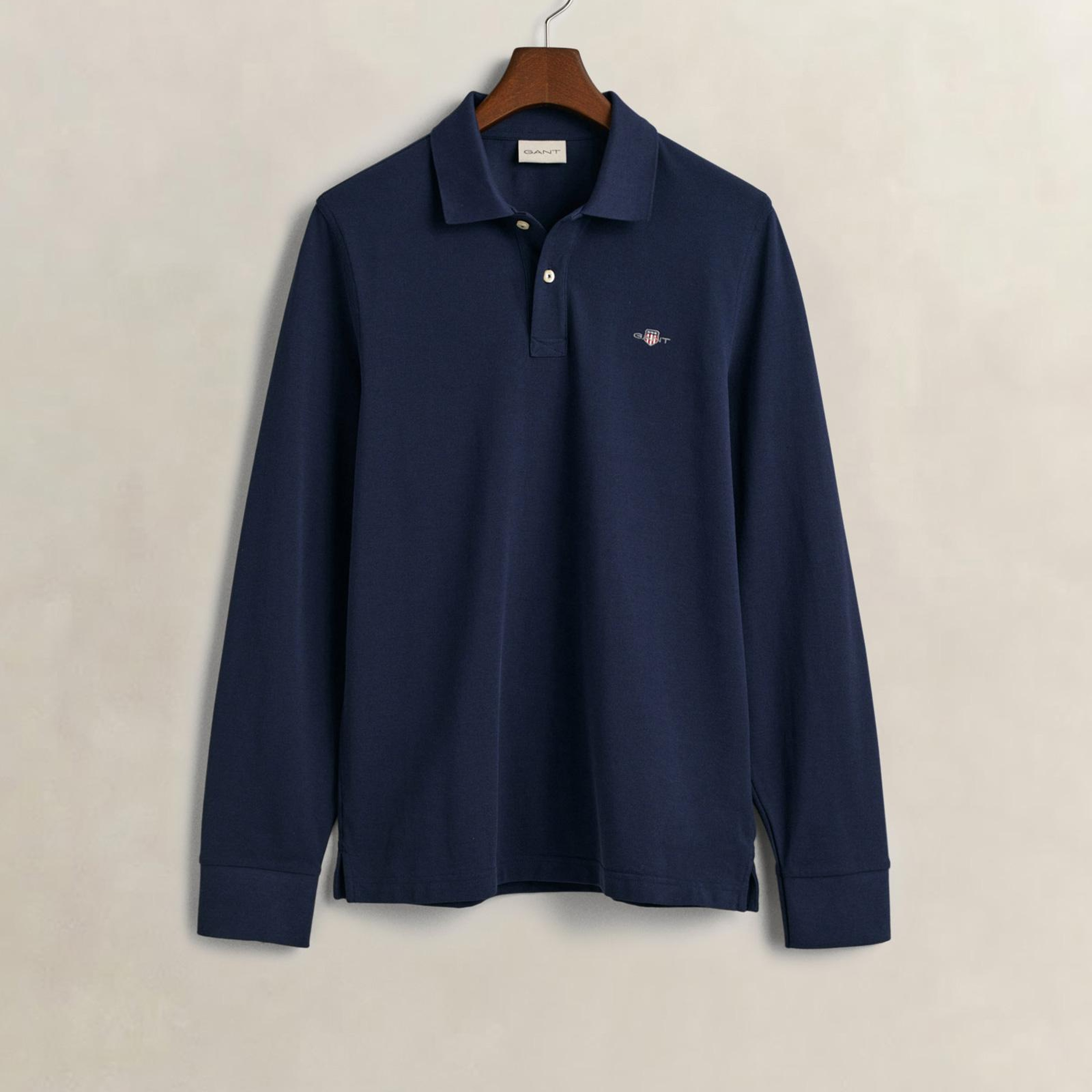 GANT Erkek Lacivert Regular Fit Uzun Kollu Polo