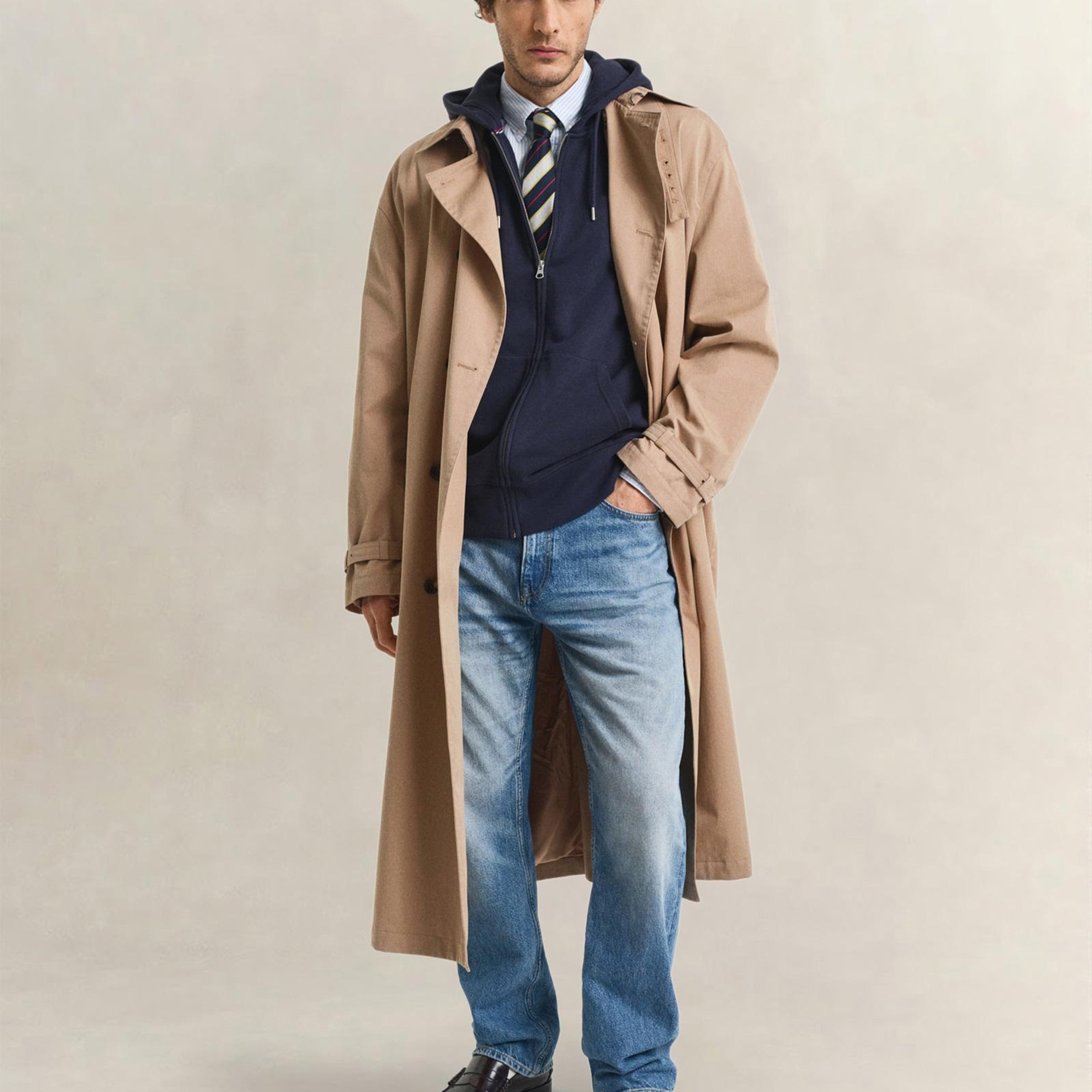 GANT Erkek Lacivert Regular Fit Fermuarlı Sweatshirt