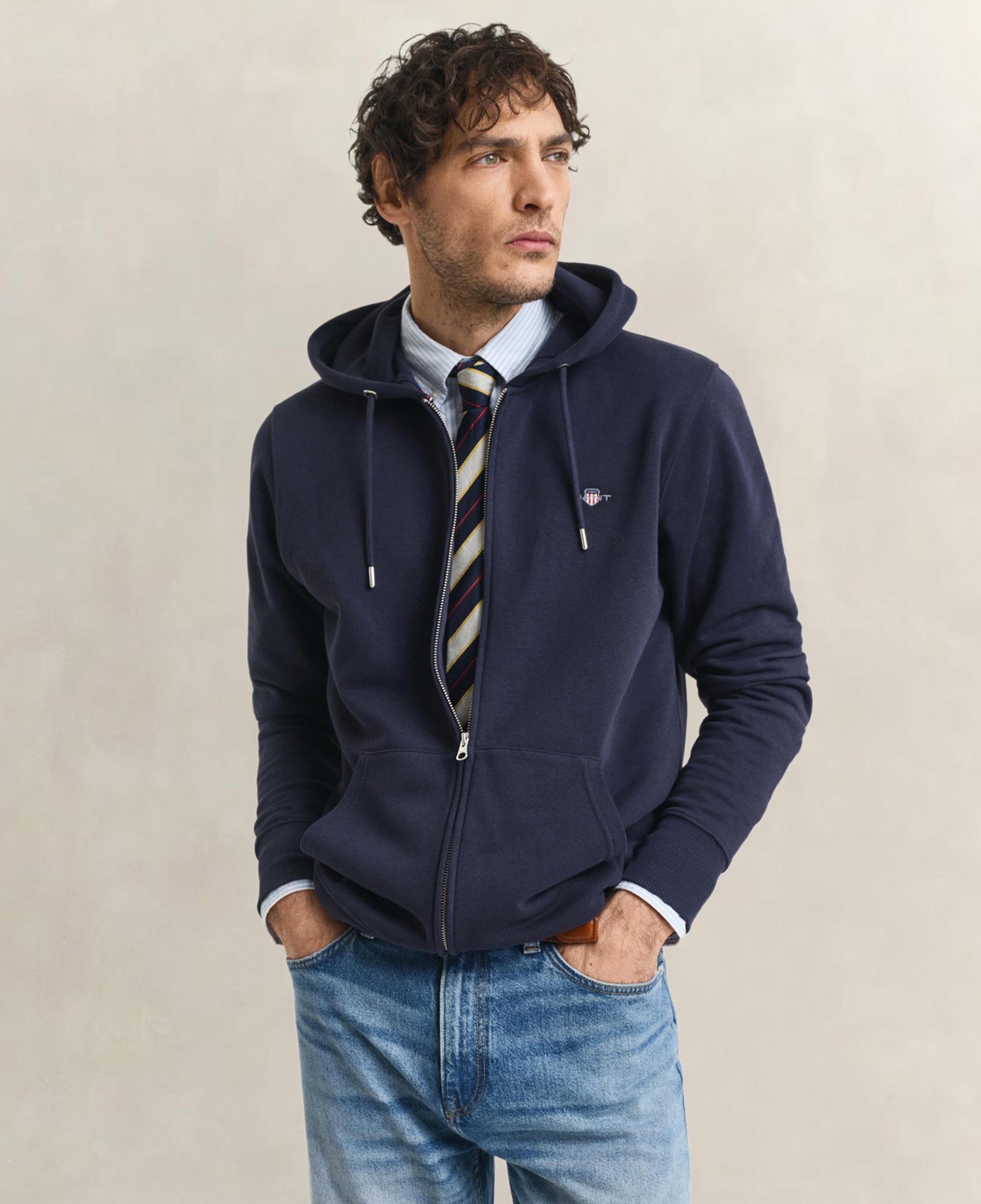 GANT Erkek Lacivert Regular Fit Fermuarlı Sweatshirt