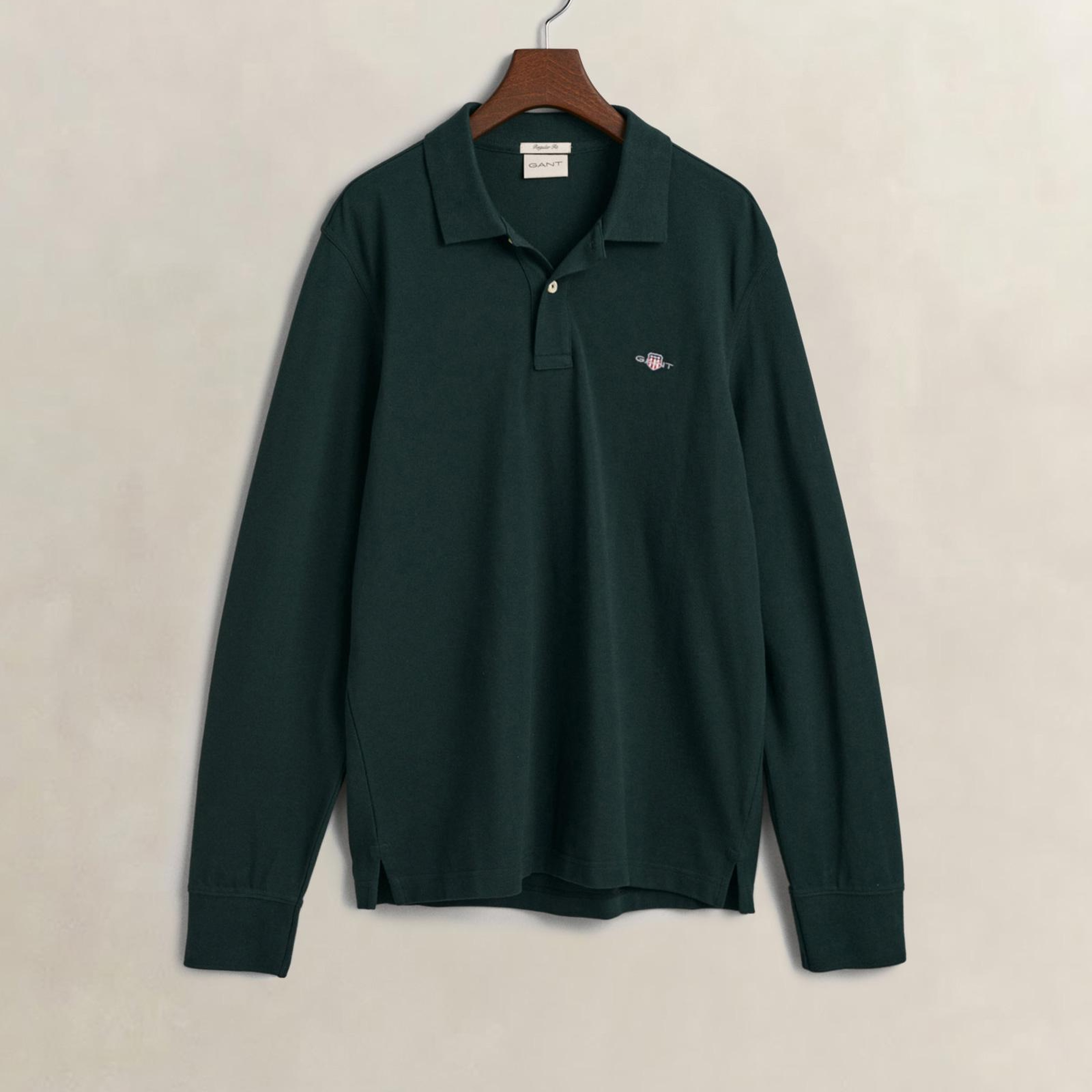 GANT Erkek Yeşil Regular Fit Uzun Kollu Polo