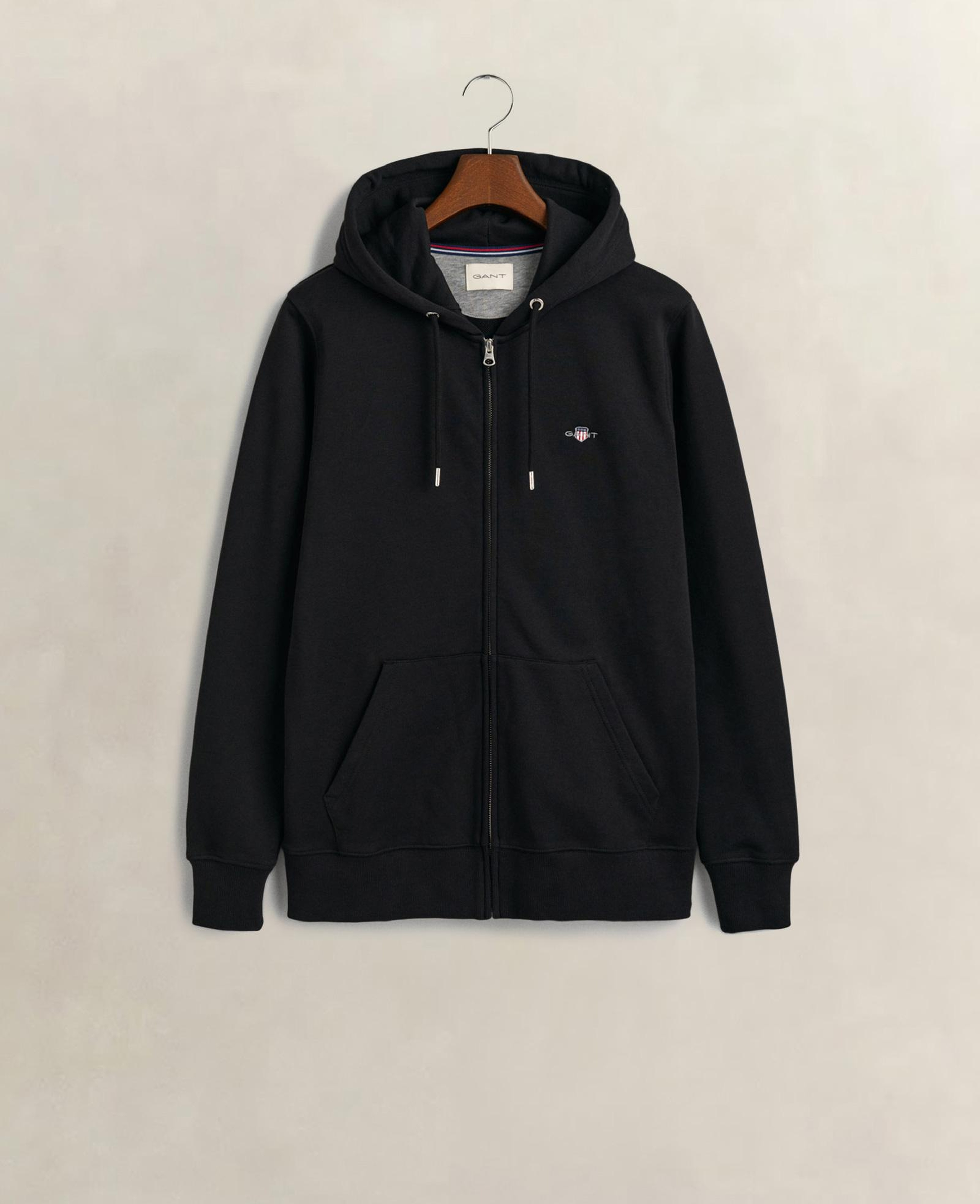 GANT Erkek Siyah Regular Fit Fermuarlı Sweatshirt
