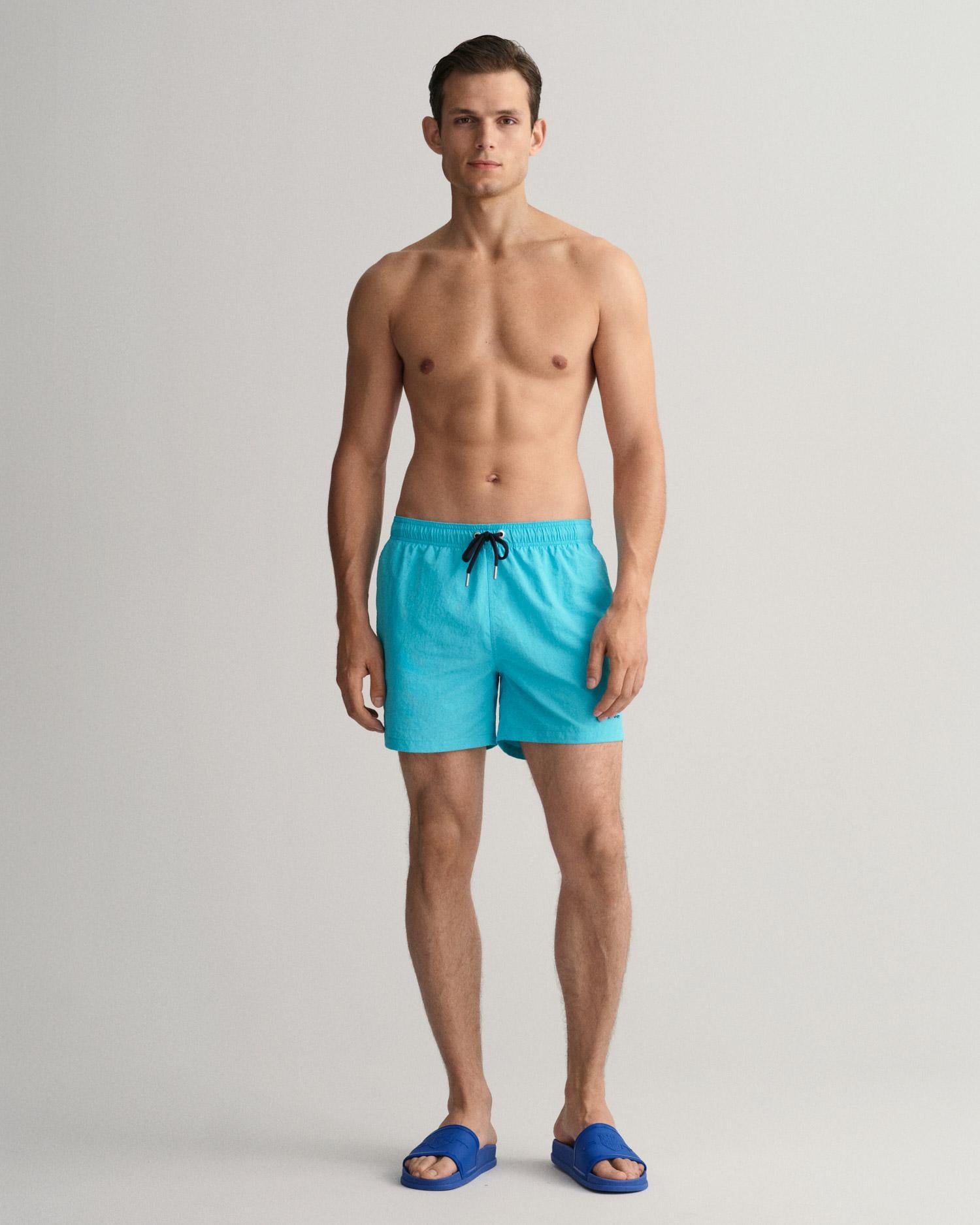 GANT Erkek Mavi Classic Fit Deniz Şortu