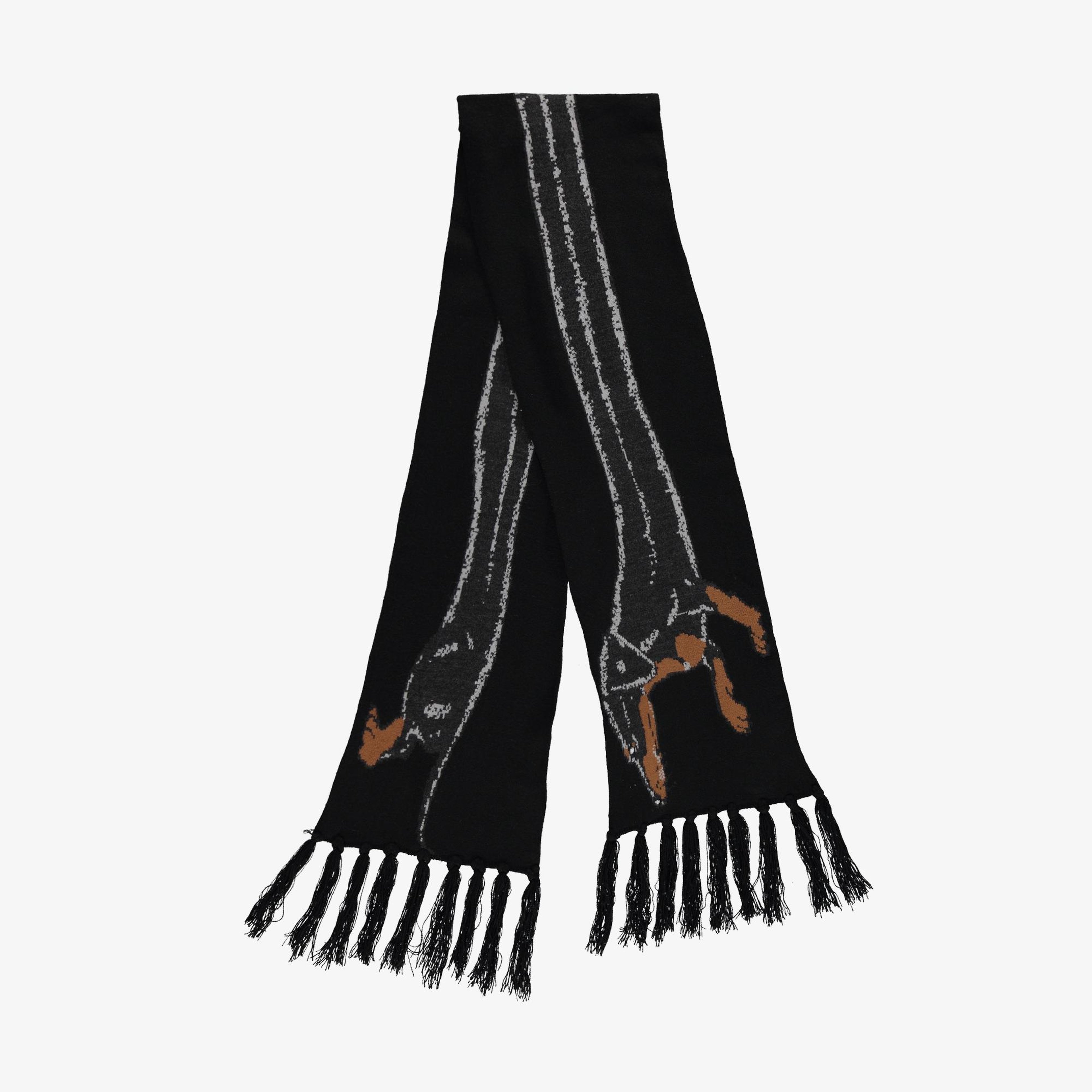 Market Long Bois Knit Erkek Siyah Atkı