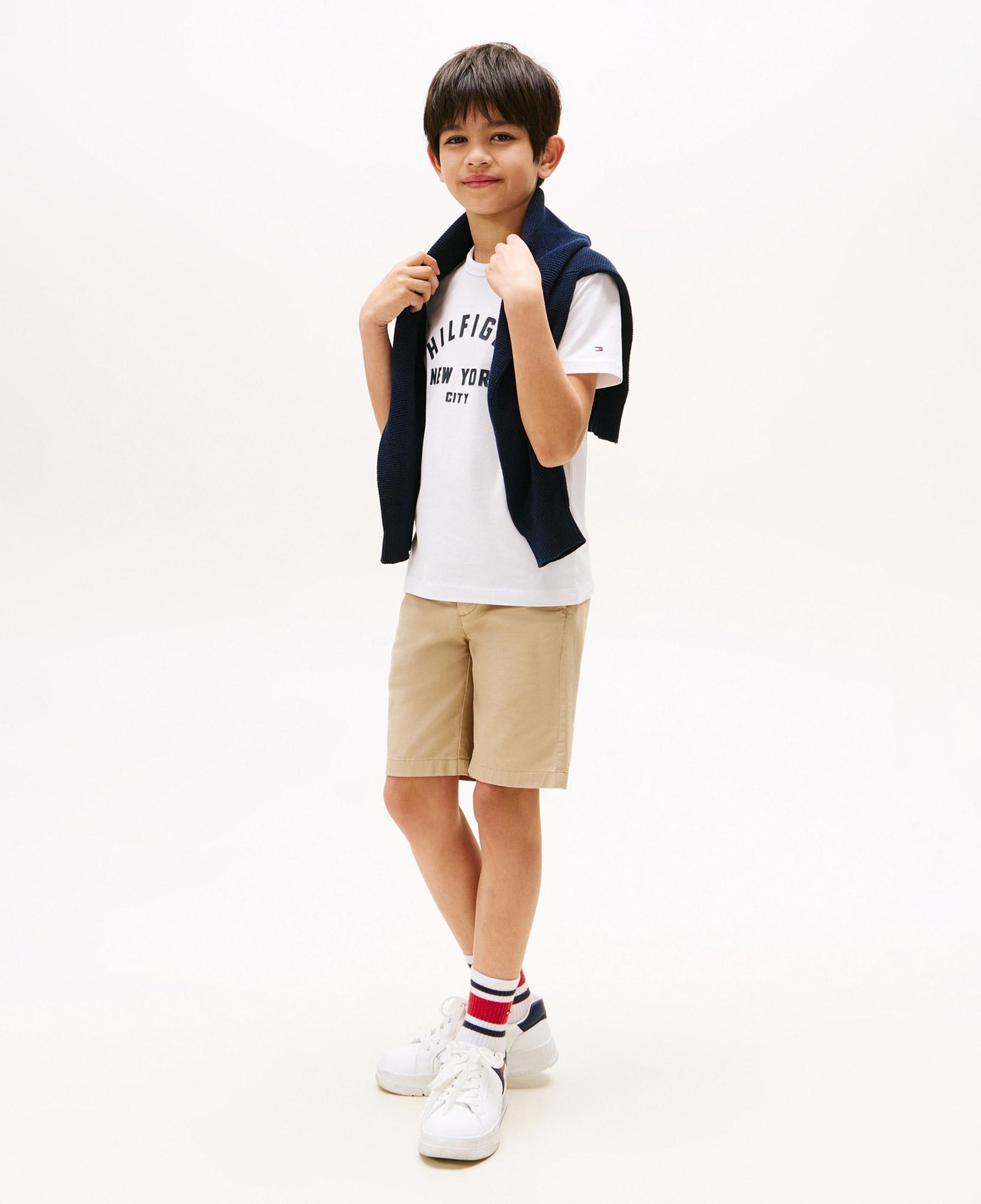 Tommy Hilfiger Curved Çocuk Beyaz T-Shirt