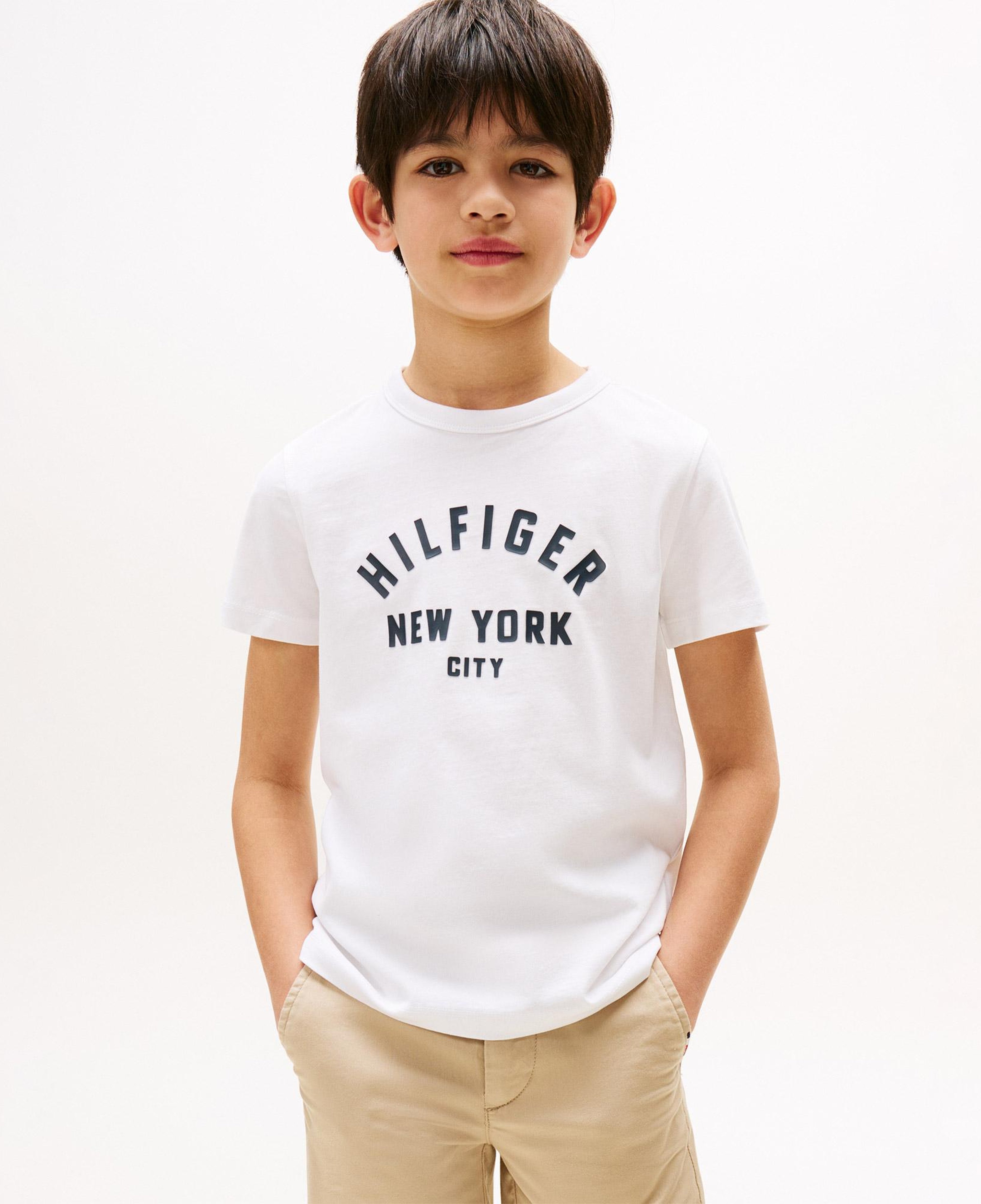 Tommy Hilfiger Curved Çocuk Beyaz T-Shirt