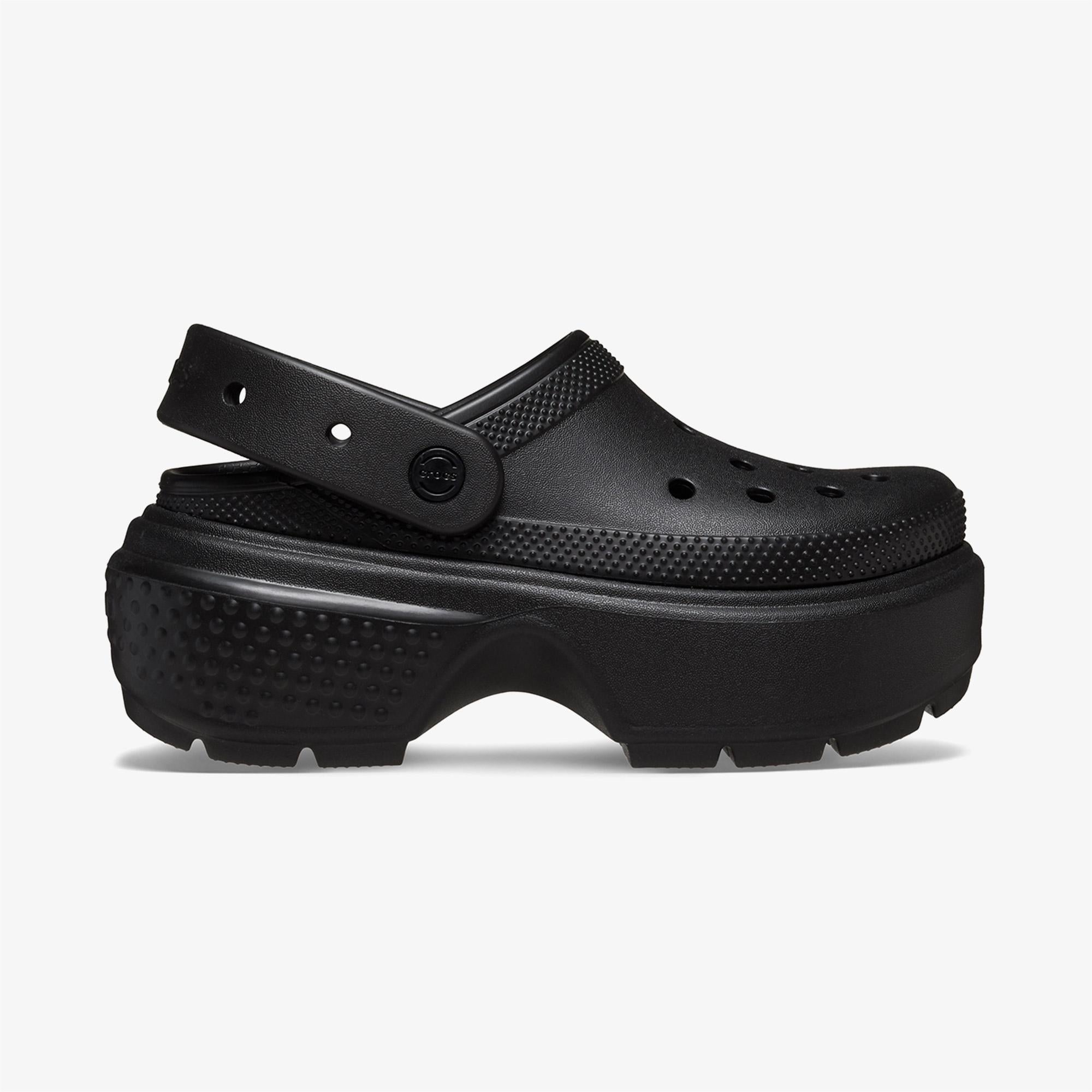 Crocs Stomp kadın siyah kalın tabanlı terlik