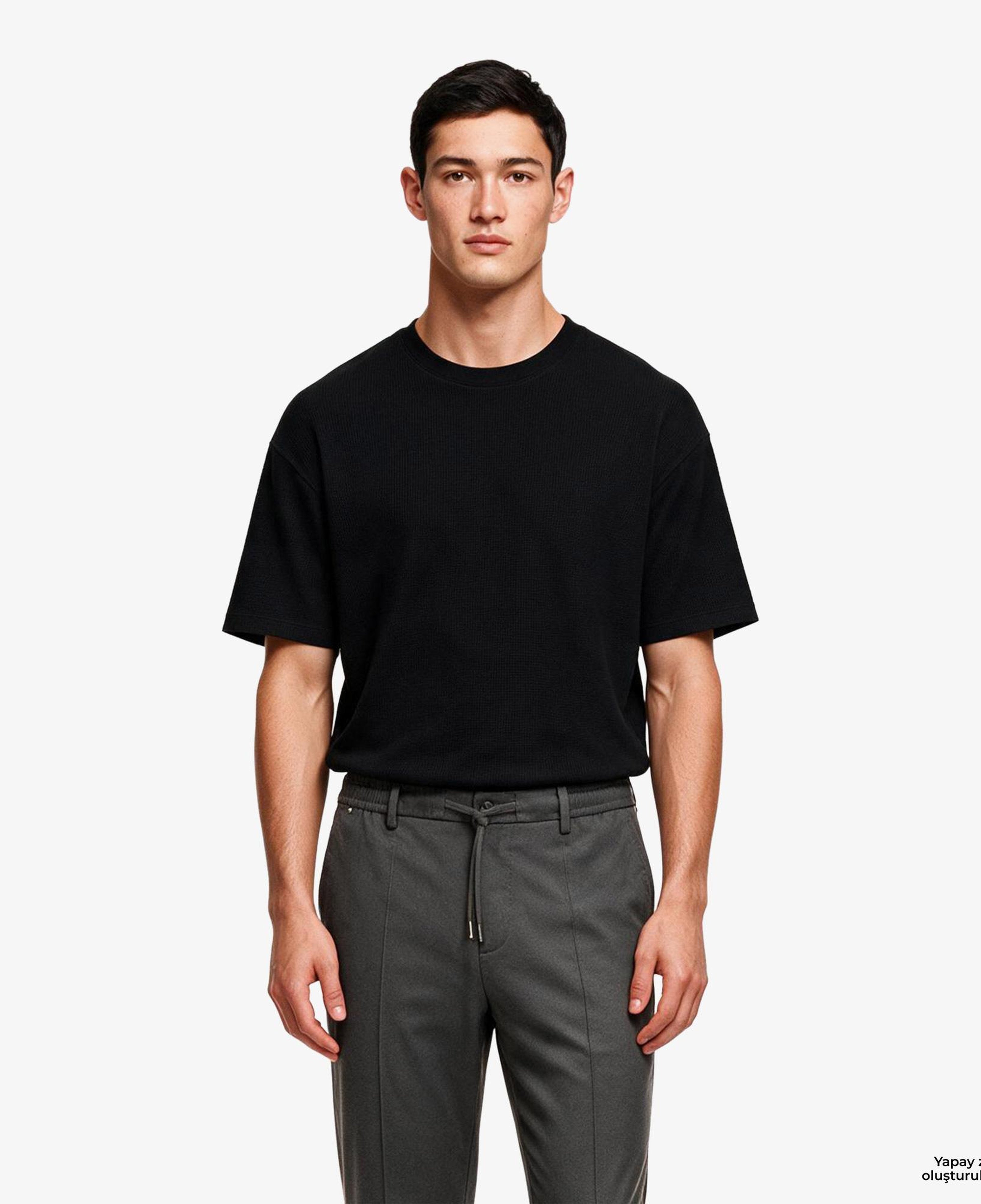 Hugo Boss Cotton Terry Erkek Siyah T-Shirt