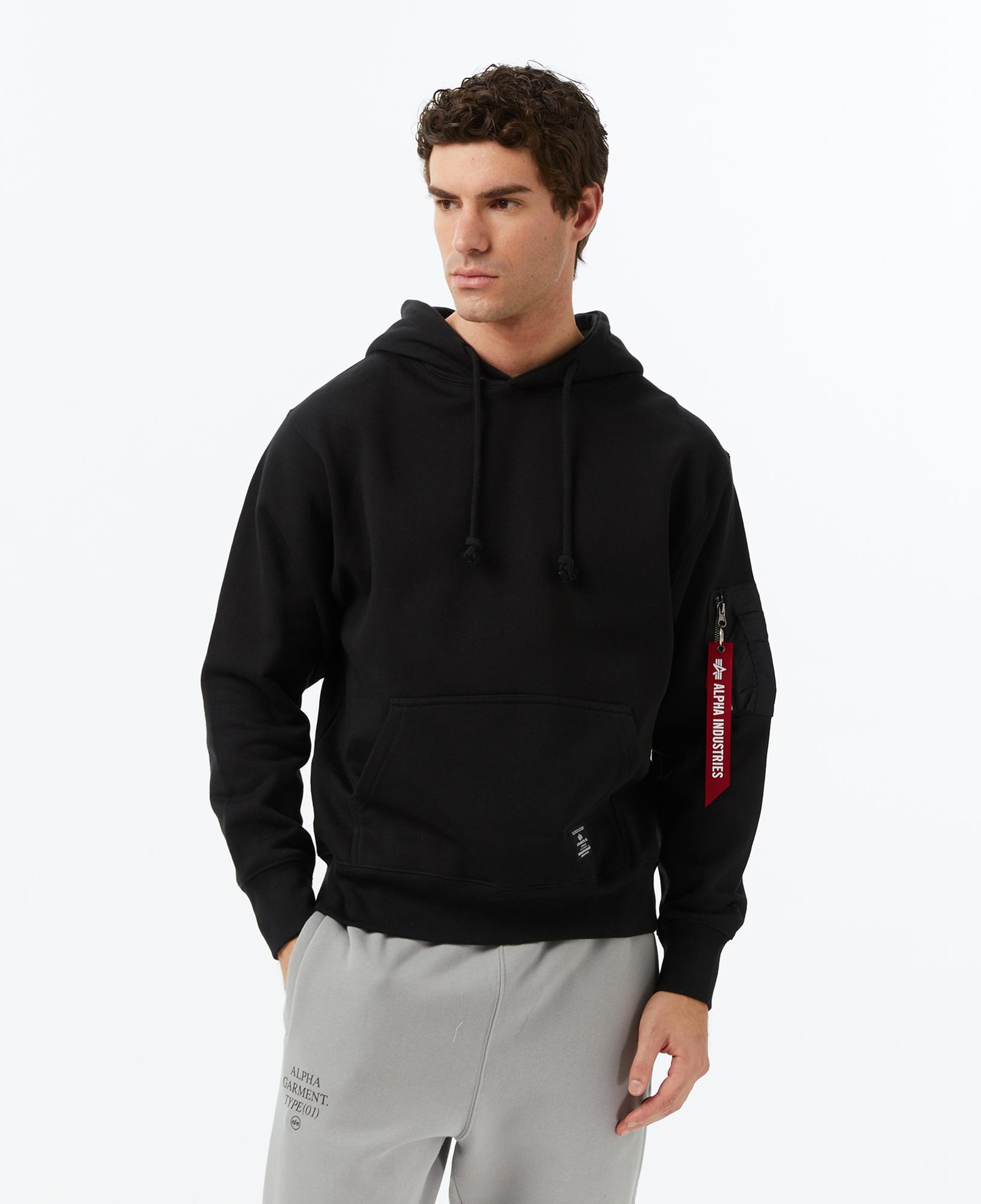 Alpha Industries Utility Pocket Erkek Siyah Hoodie